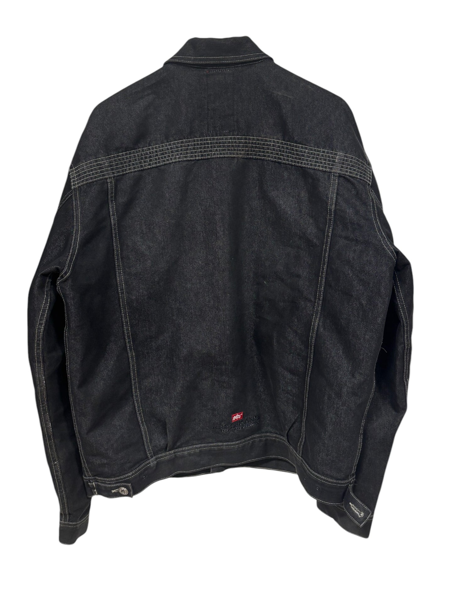 Vintage 90's JNCO Jeans Black Denim Trucker Jacket Size XL