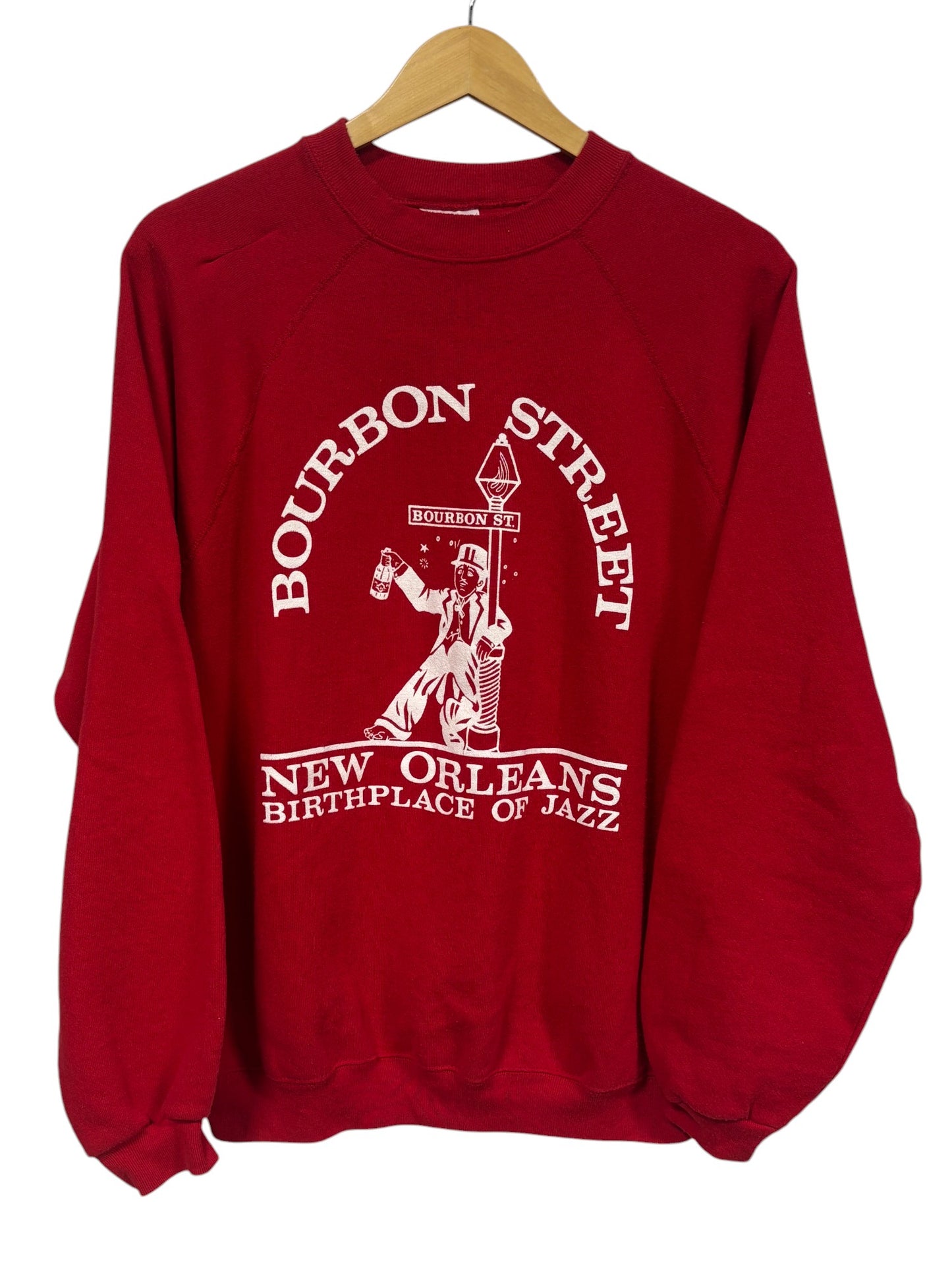 Vintage 90's Tultex Bourbon Street New Orleans Crewneck Sweater Size XL