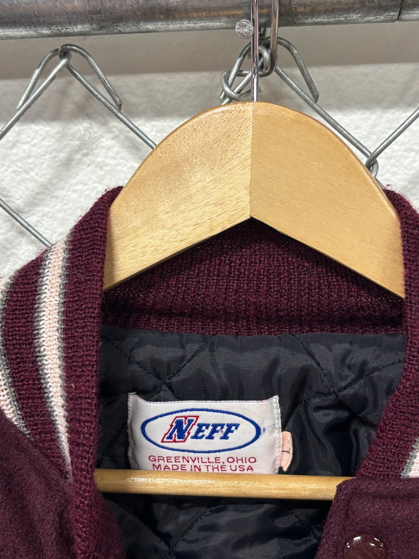 Vintage Neff Maroon Letterman Jacket Size Large