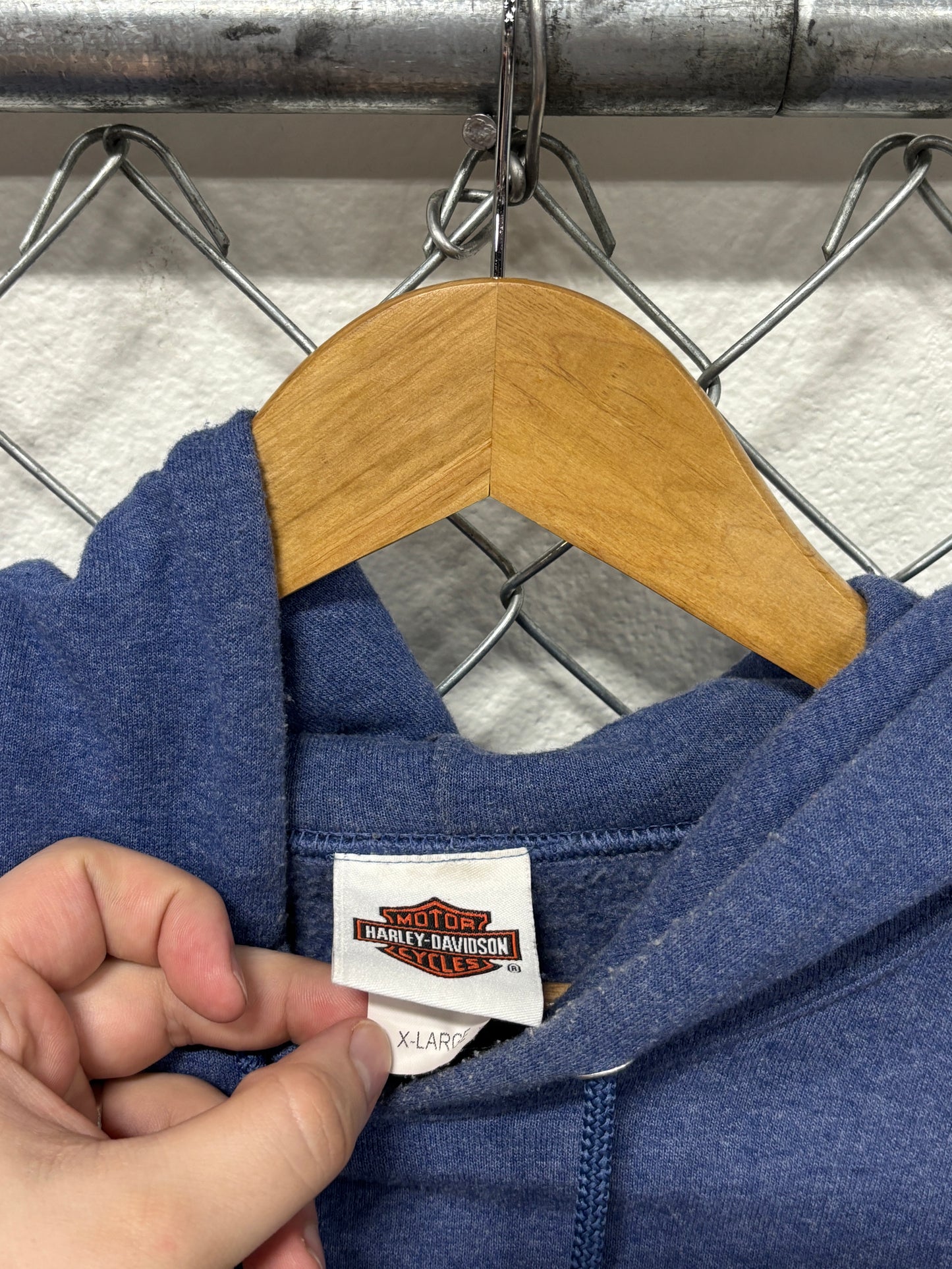 Harley Davidson Motorcycles Blue Hoodie Size XL