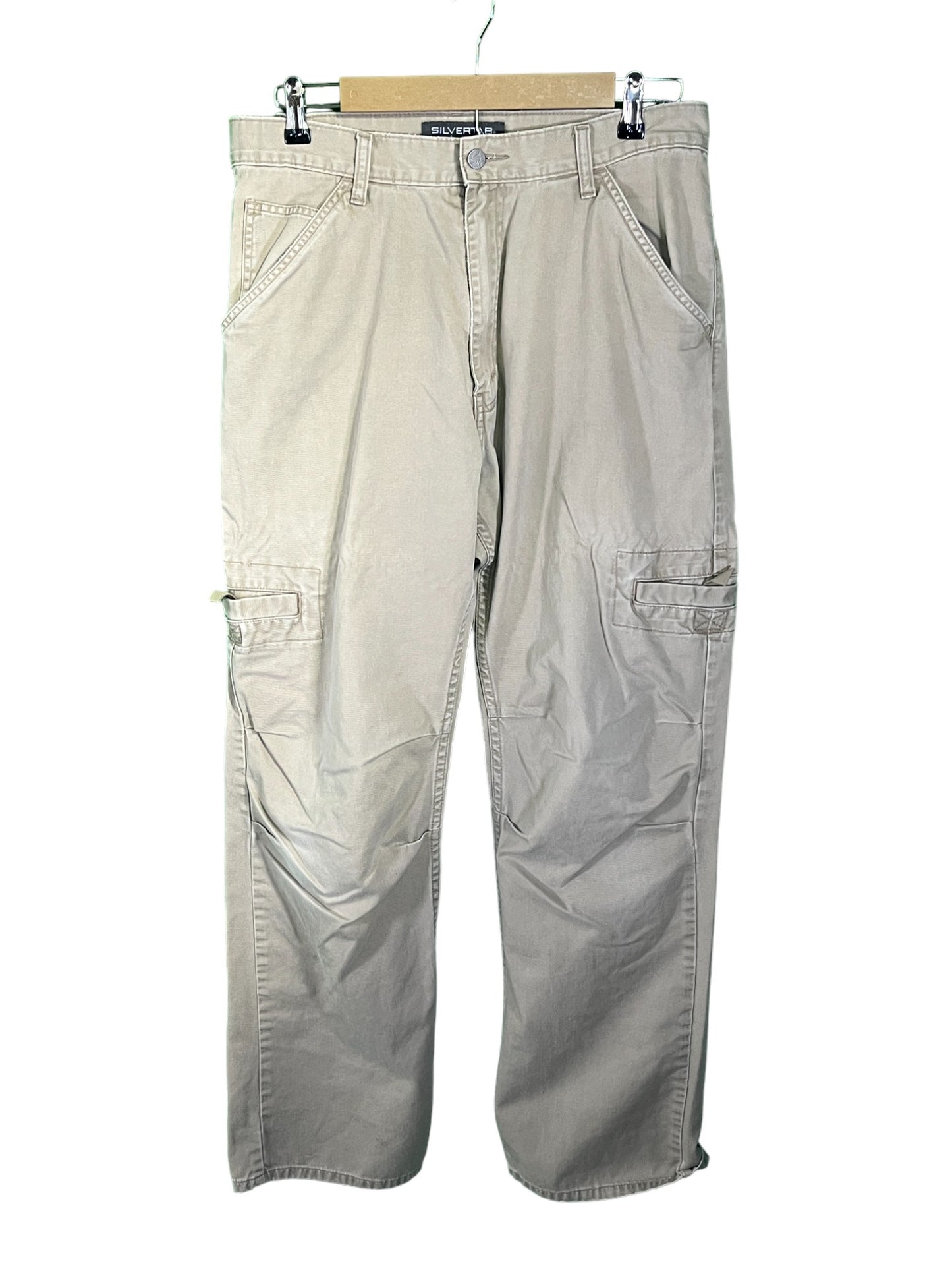 Vintage 90's Levi's Silvertab Baggy Khaki Color Cargo Pants Size 34x34
