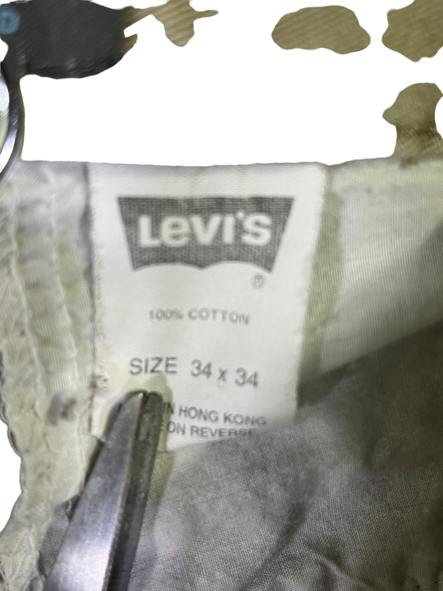 Vintage 90's Levi's Silvertab Baggy Khaki Color Cargo Pants Size 34x34