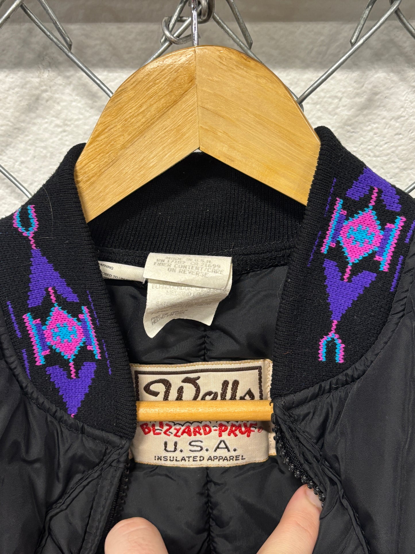 Vintage Walls Insulated Winter Jacket Aztec Collar Size Medium