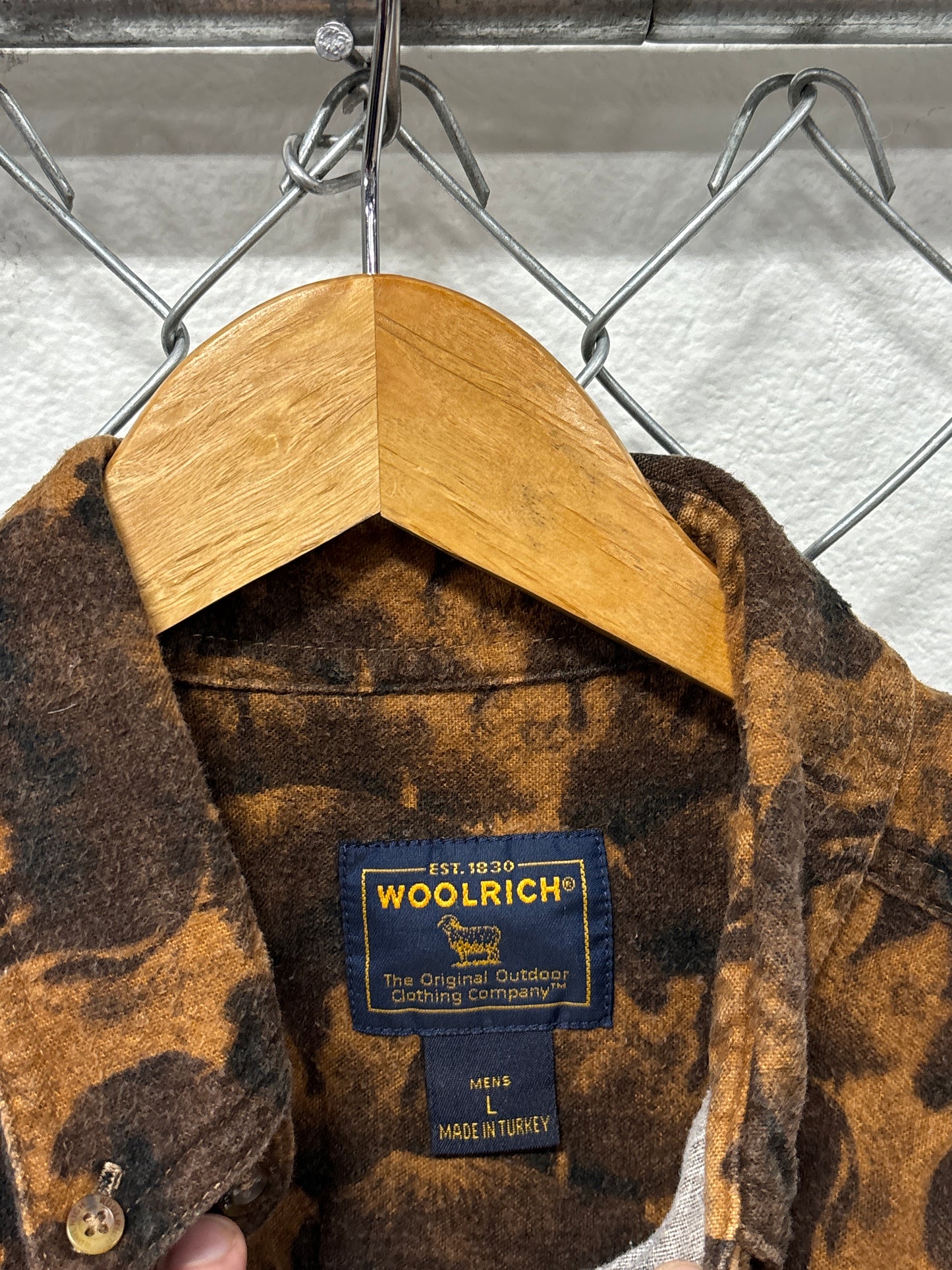 Vintage Woolrich Buffalo Pattern Button Up Long Sleeve Shirt Size Large