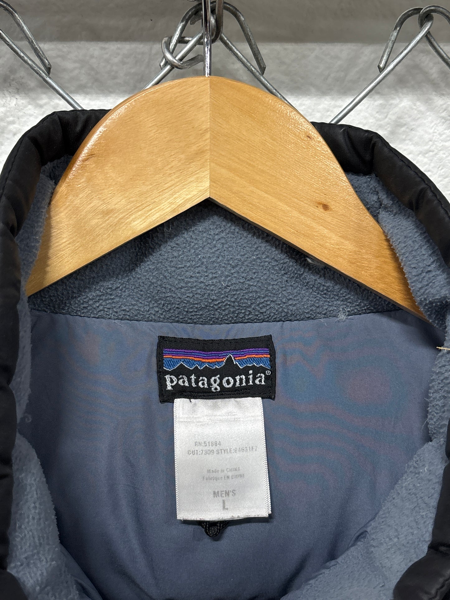 Patagonia Black Down Insulated Zip Up Puffer Vest Size Large