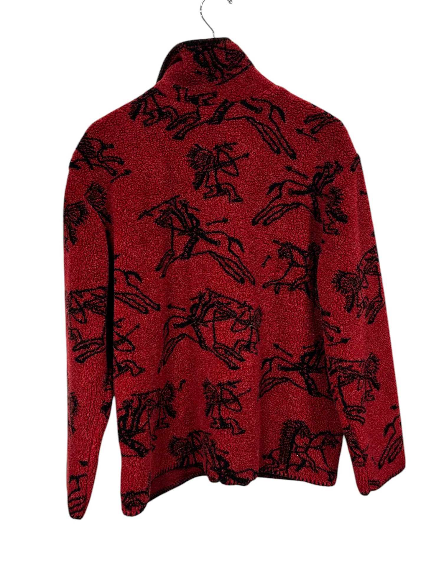 Vintage Rhonda Stark Fleece Horse All Over Print Sweater Size Medium
