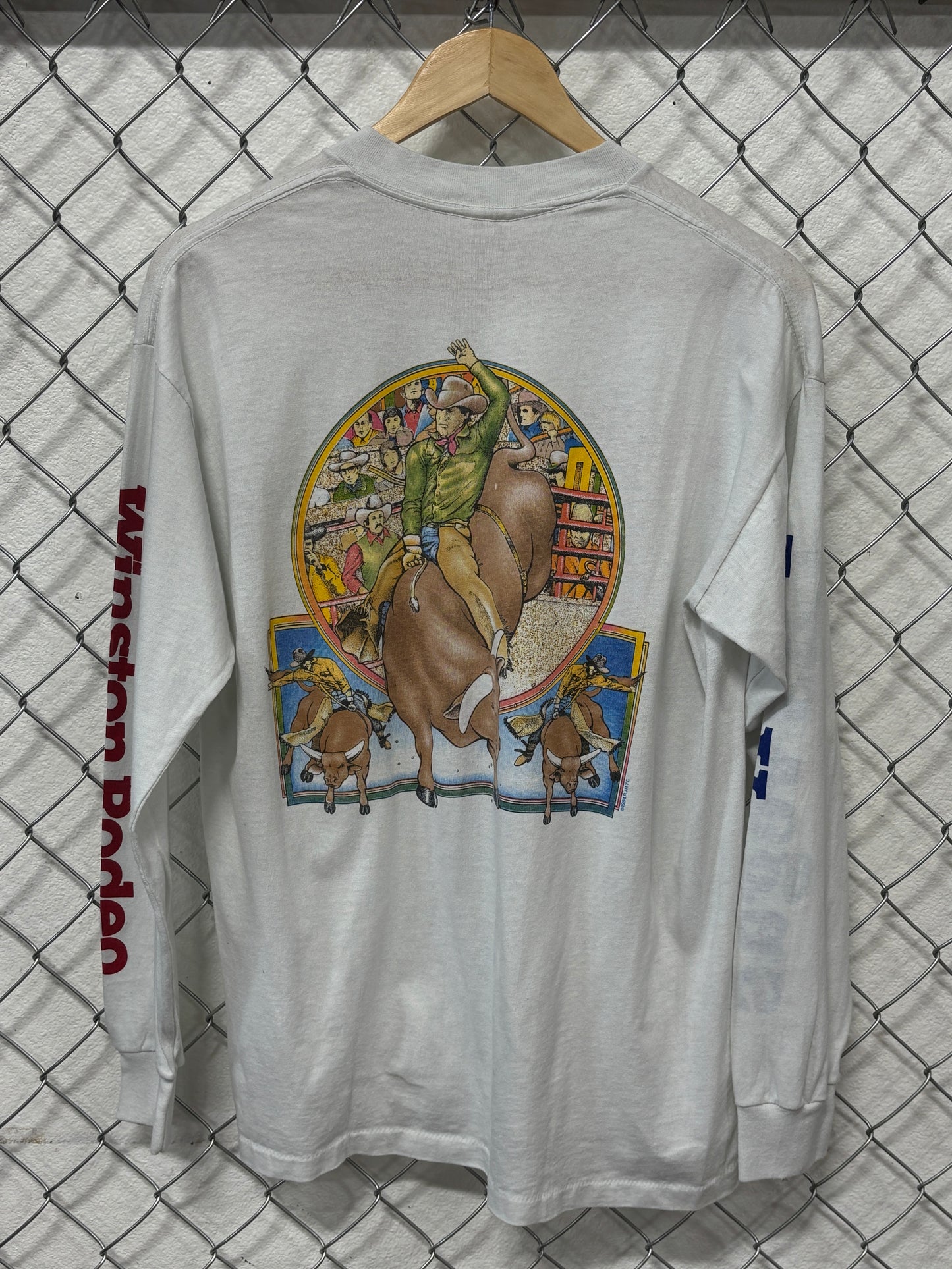 Vintage 90's Winston Rodeo Series Long Sleeve Graphic Shirt Size Large