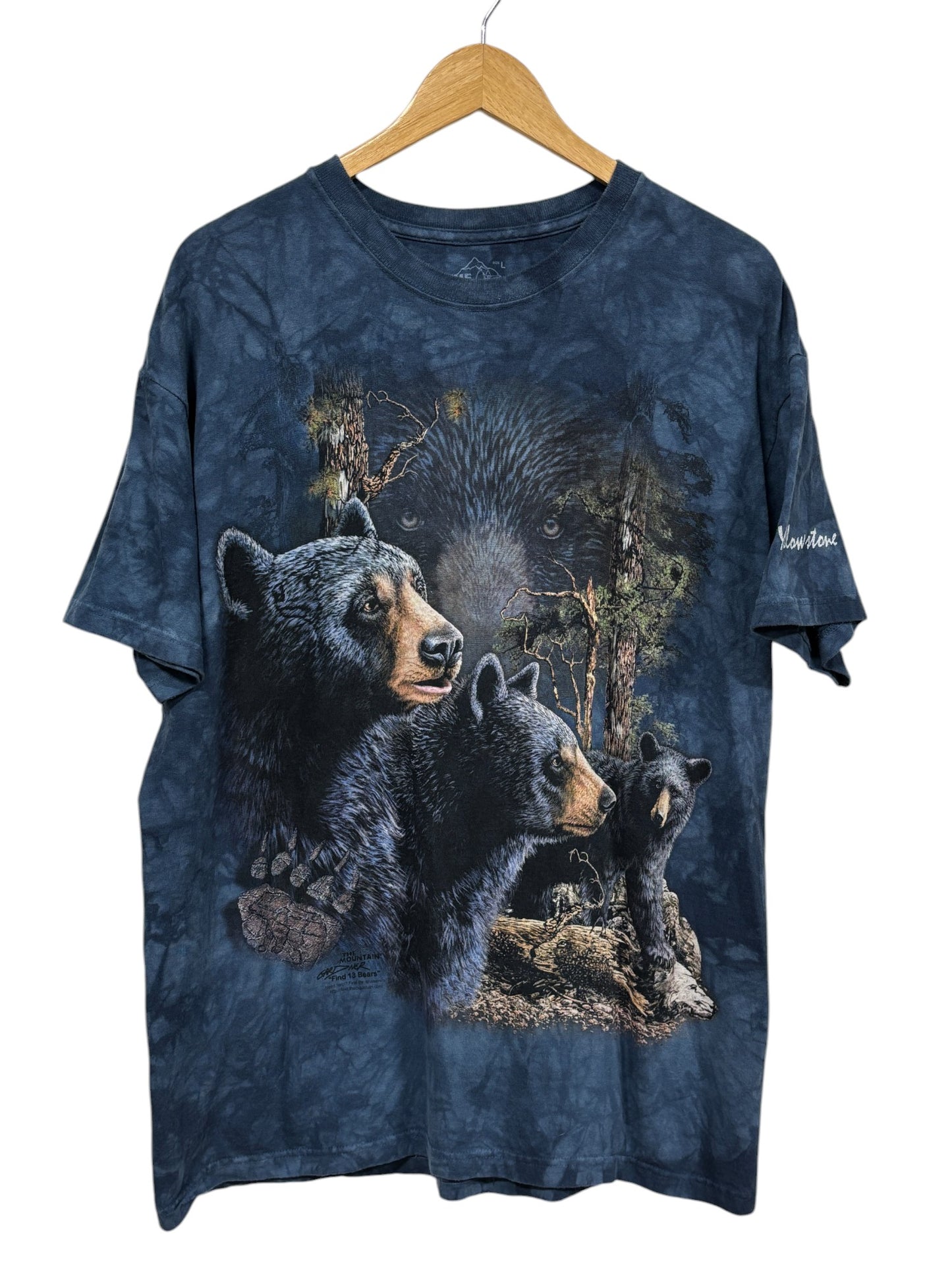 The Mountain Nature Grizzly Bear Big Print Graphic Tee Size Large