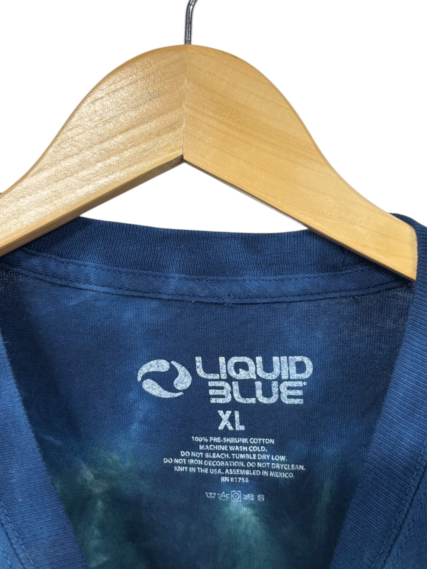 Liquid Blue Pink Floyd The Wall Band Graphic Tie Dye Tee Size XL