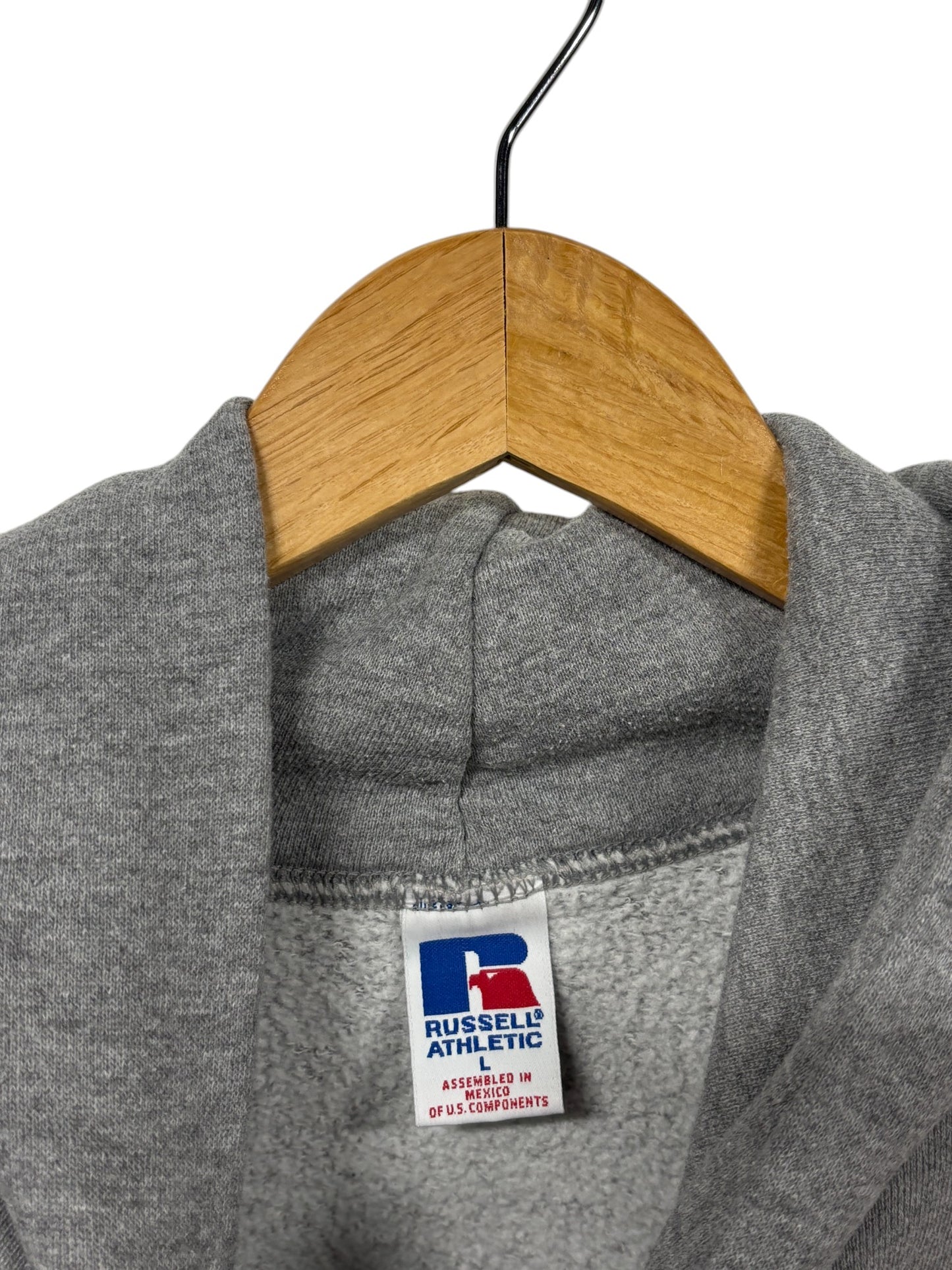 Vintage 90's Russell Athletic Central High Montana Grey Hoodie Size Large