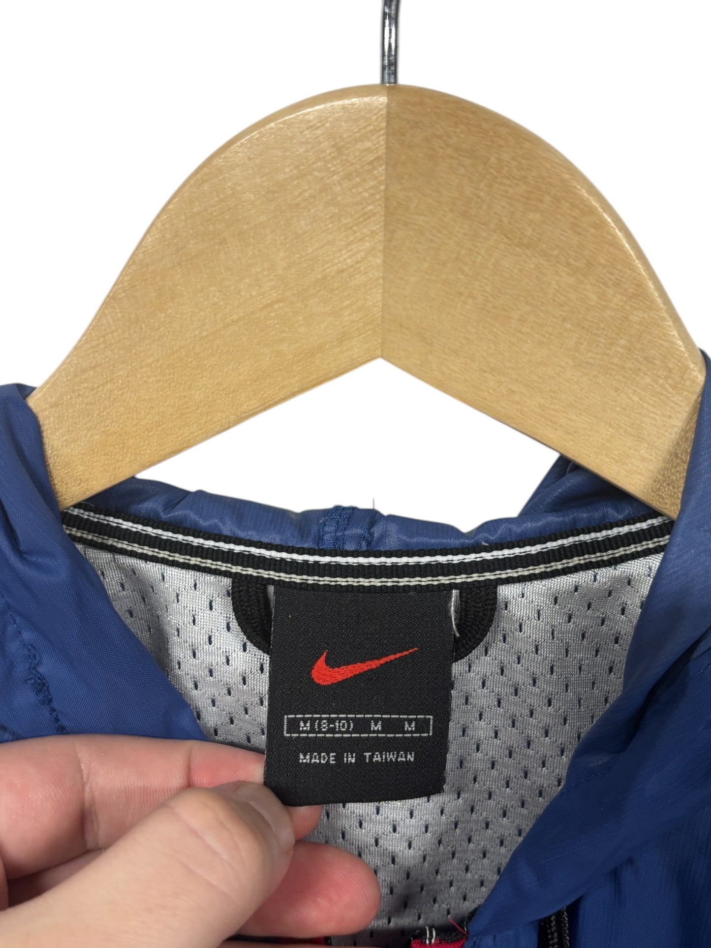 Vintage 90's Nike Quarter Zip Blue Red Windbreaker Jacket Size Medium (Womens)