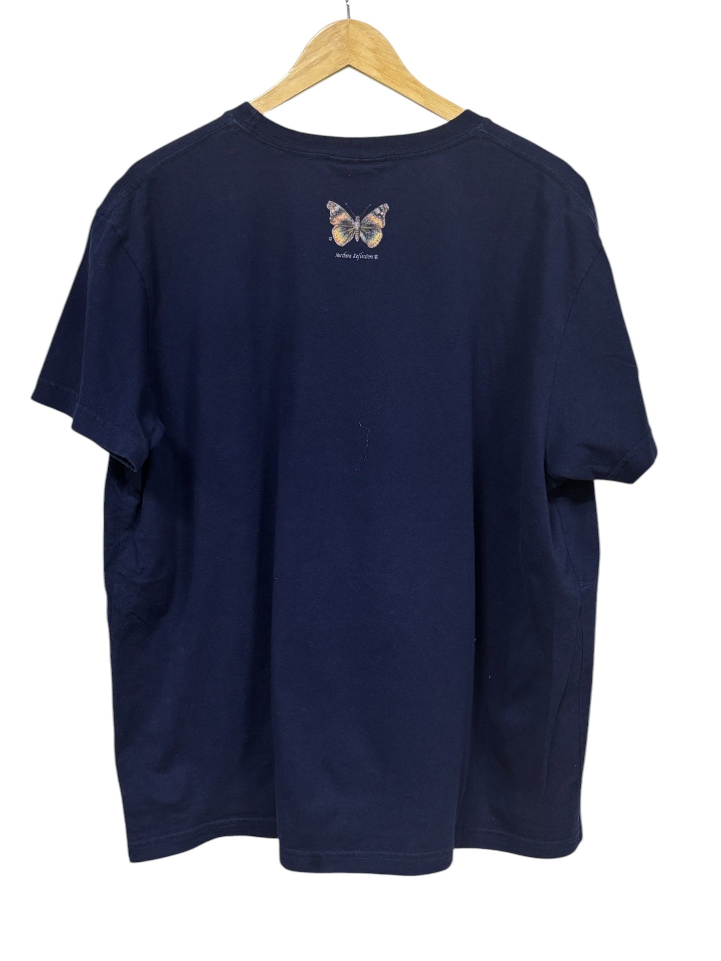 Vintage 90's Butterfly Collage Nature Graphic Tee Size XL