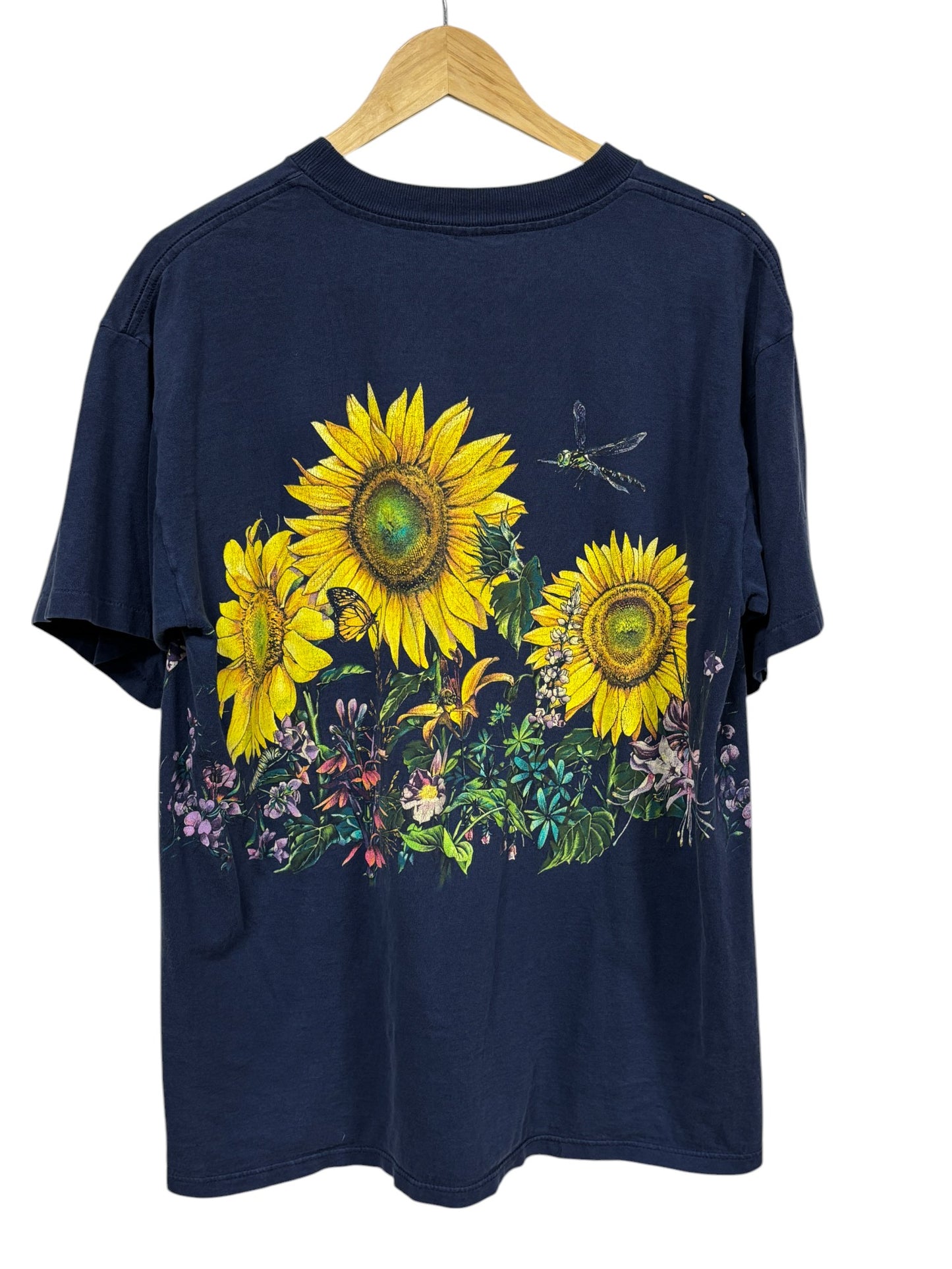 Vintage 90's Sunflower Garden Nature Graphic Tee Size Large
