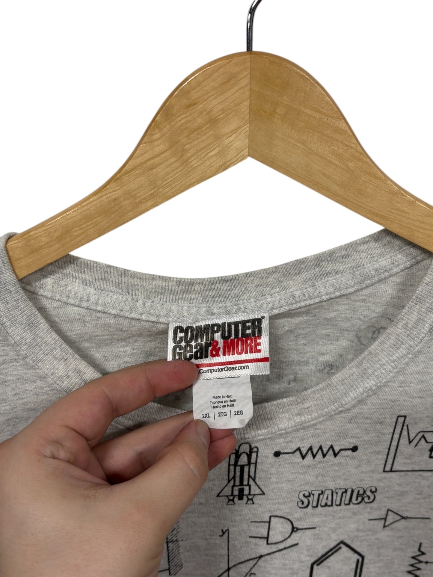 Vintage 00's Math Equations All Over Print Graphic Tee Size XXL