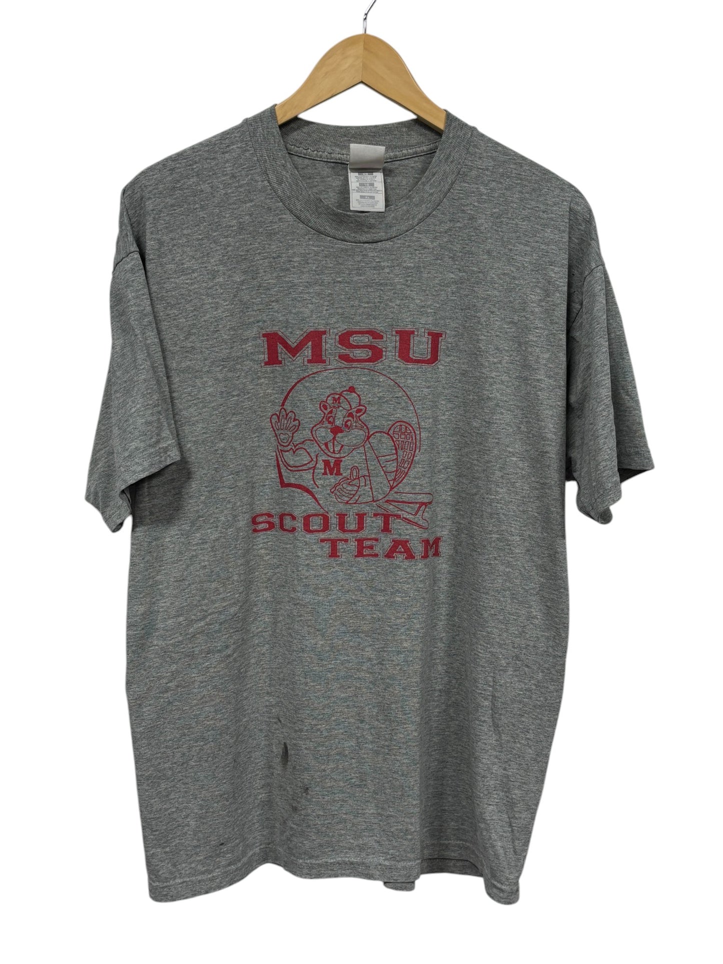 Vintage 90's MSU Recruit Team Train Like a Beaver Graphic Tee Size XL