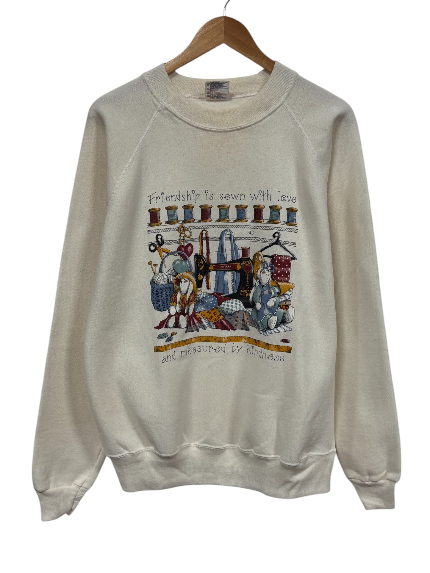 Vintage 90's Friendship is Sewn With Love Graphic Sweater Size Large