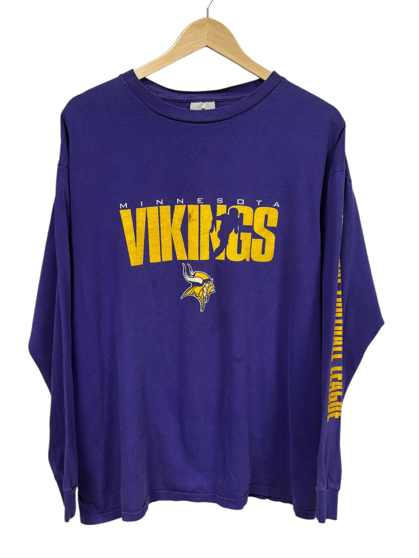 Vintage 90's Logo Athletic Minnesota Vikings Long Sleeve Shirt Size Large