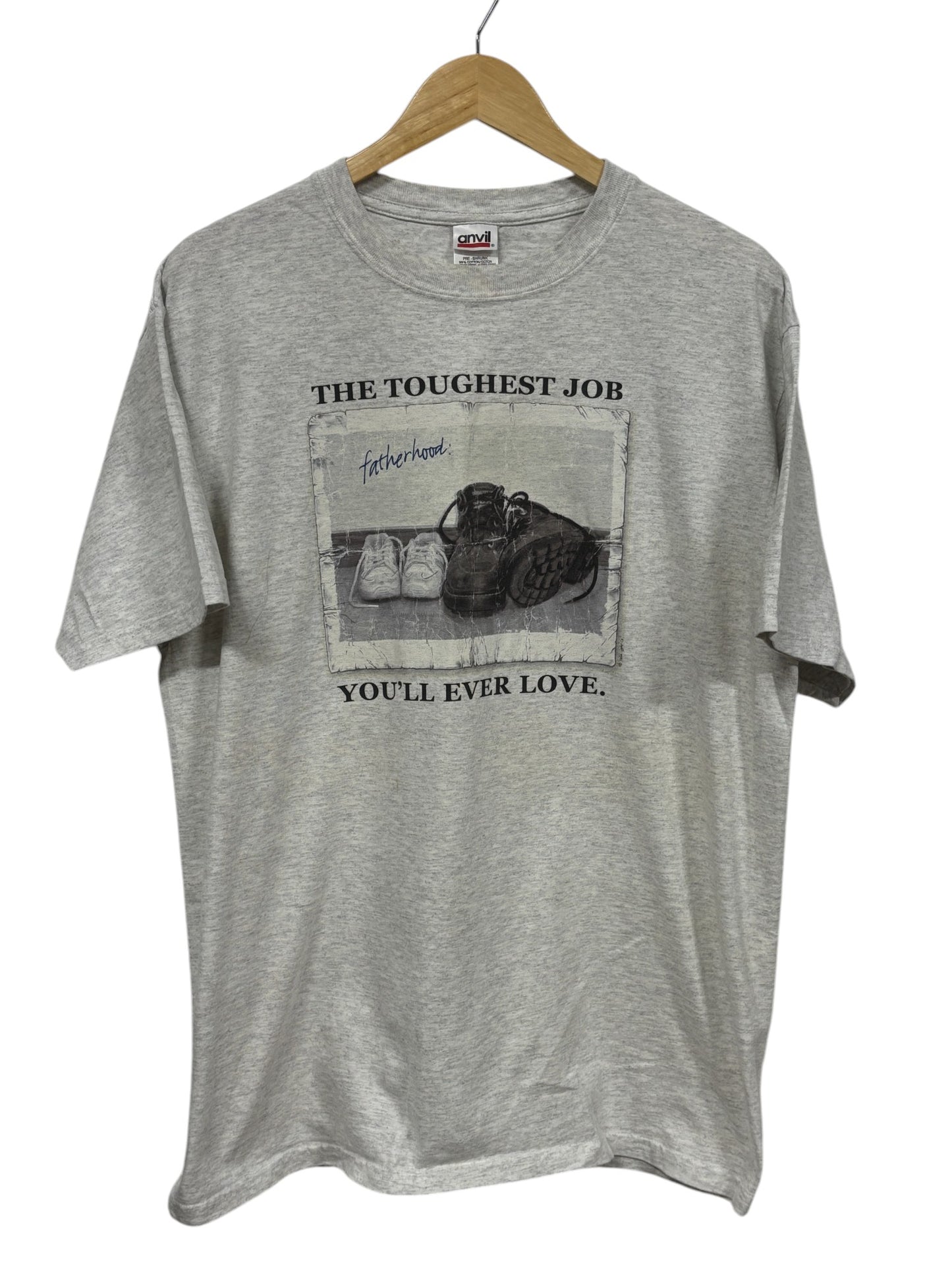 Vintage 90's Toughest Job Fatherhood Graphic Tee Size XL