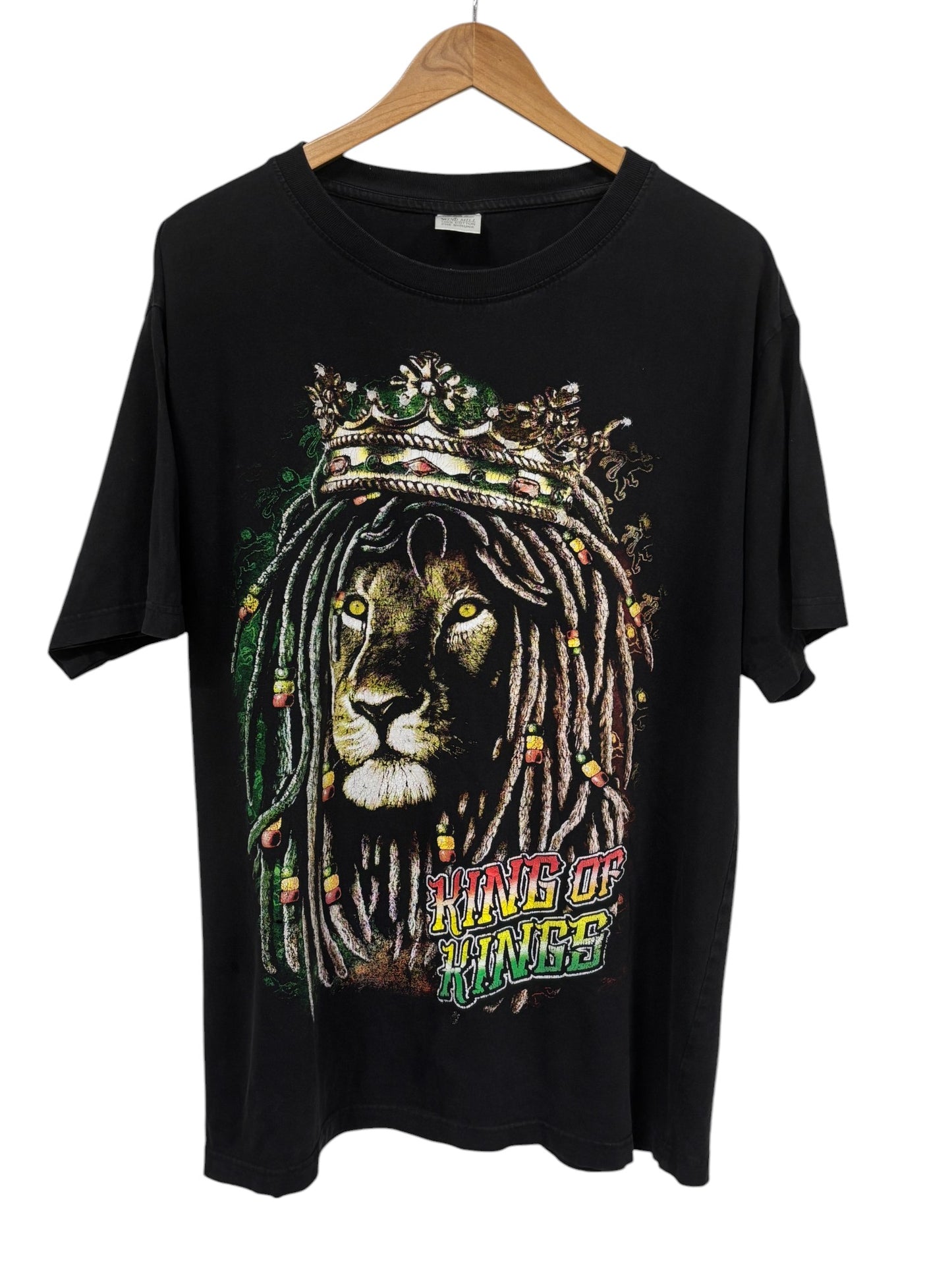Vintage 00's Jamaica King of Kings Reggae Lion Graphic Tee Size XL