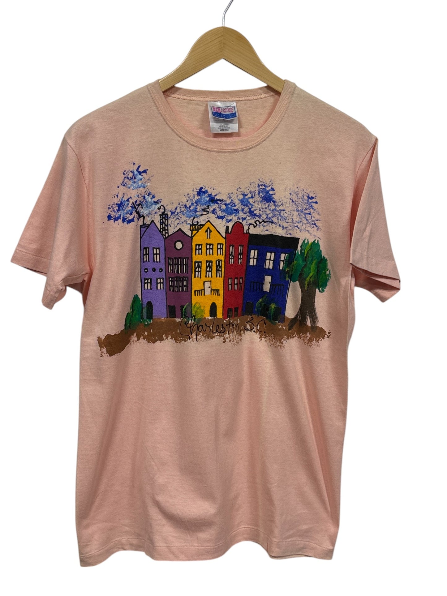 Vintage 90's Charleston South Carolina Schoolyard Art Tee Size Medium