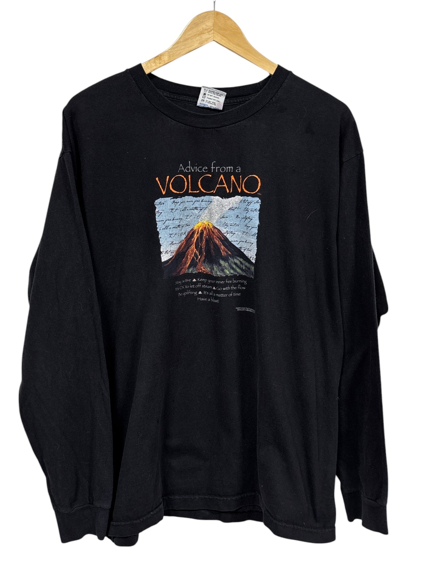 Vintage 00's Advice from a Volcano Nature Long Sleeve Shirt Size Large