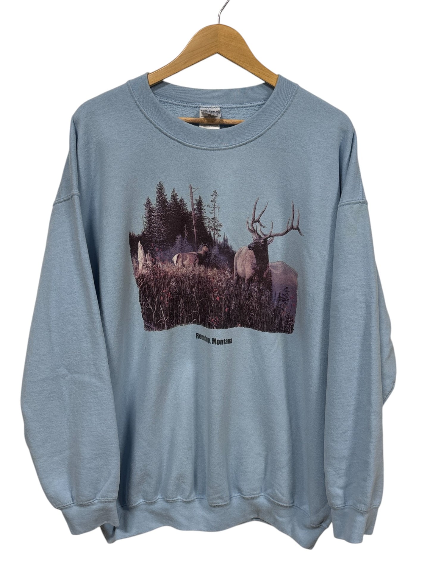 Vintage Roundup Montana Nature Forest Crewneck Sweater Size XL