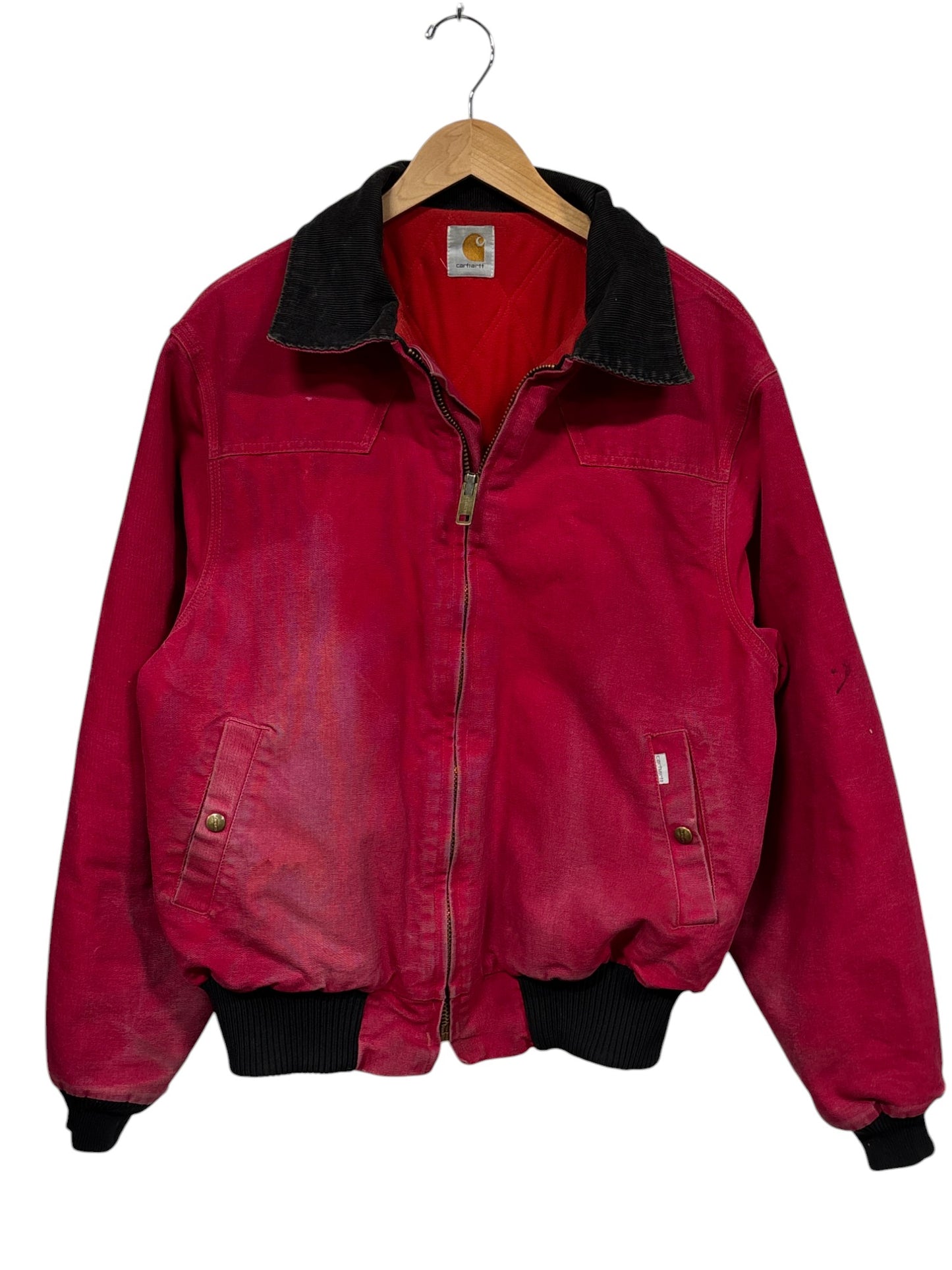 Vintage Carhartt Red Santa Fe Faded Work Jacket Size L/XL