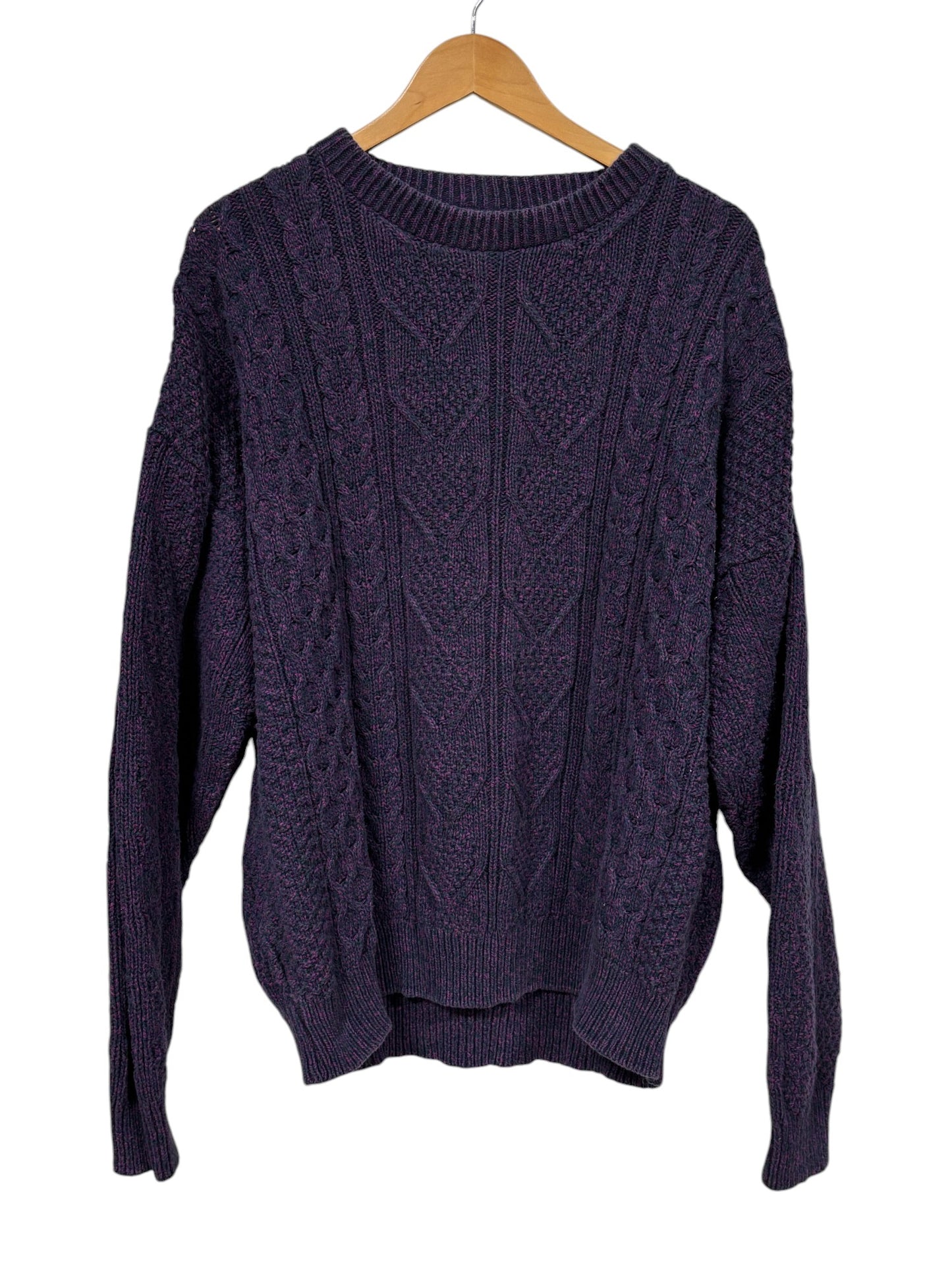 Vintage Cambridge Classics Purple Cable Knit Sweater Size XL