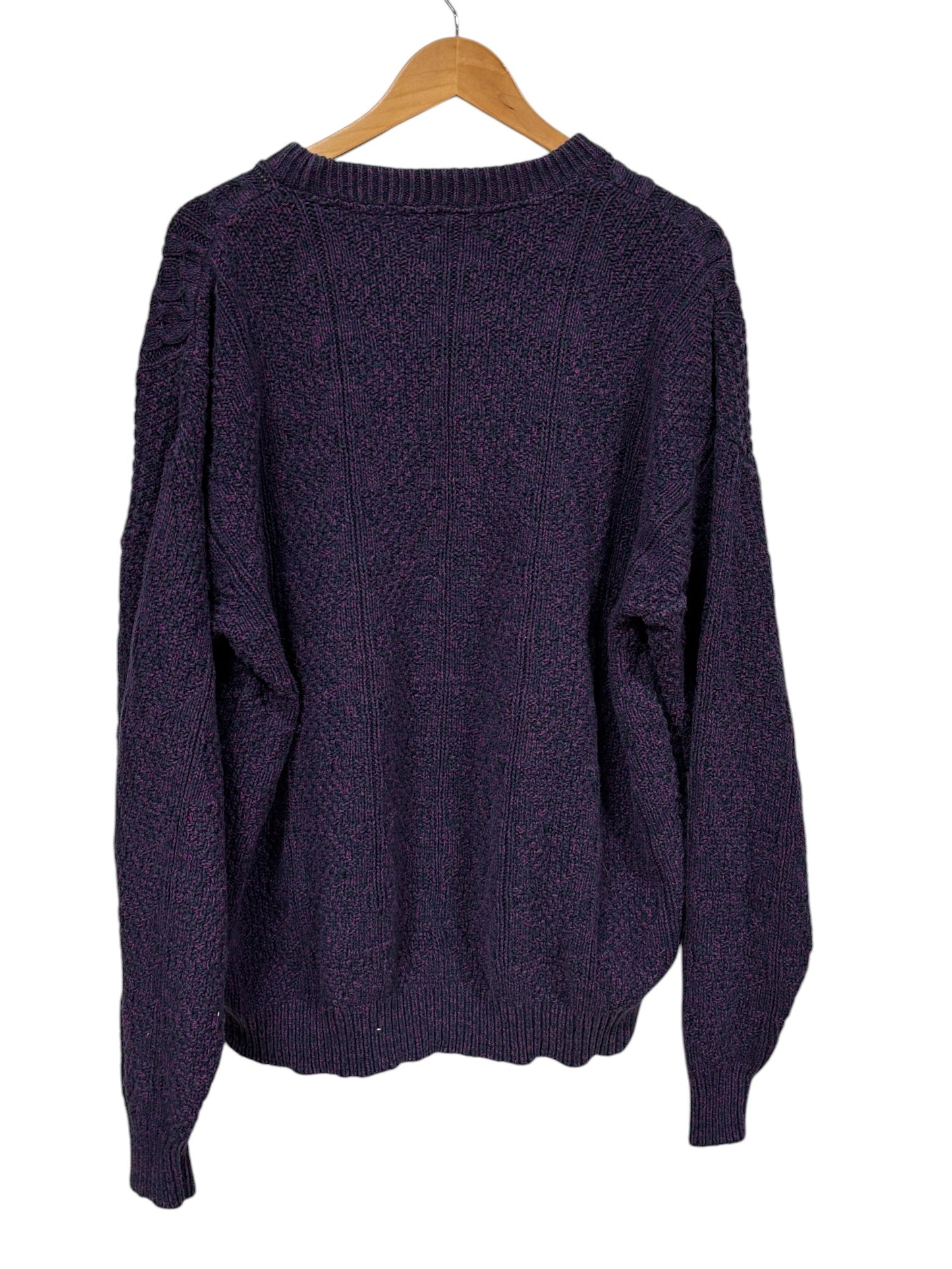Vintage Cambridge Classics Purple Cable Knit Sweater Size XL