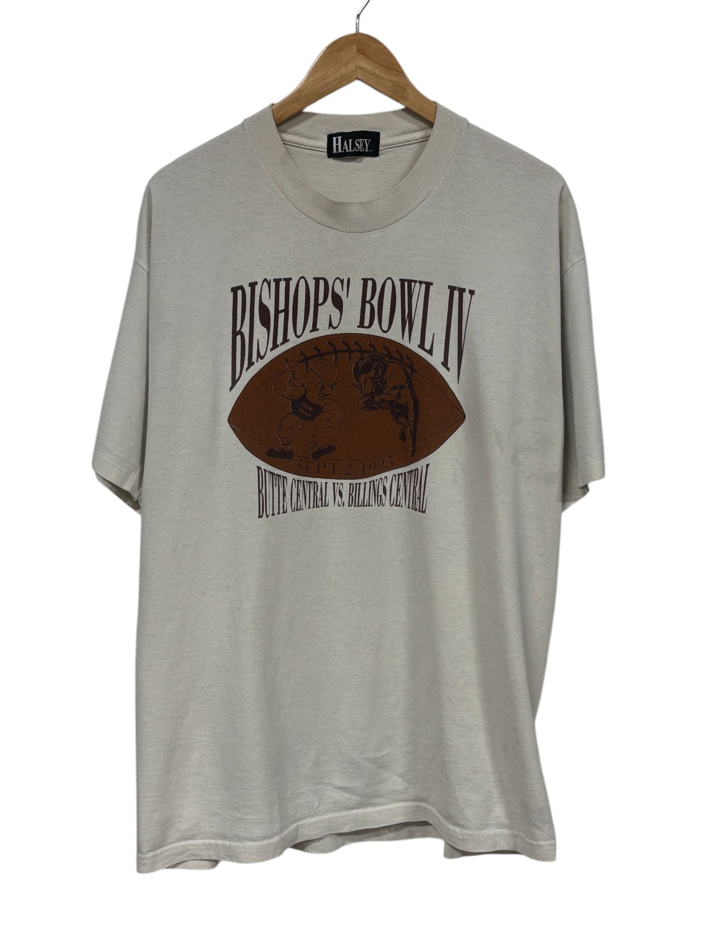Vintage 1995 Billings Bishops Bowl IV Montana Football Graphic Tee Size XL