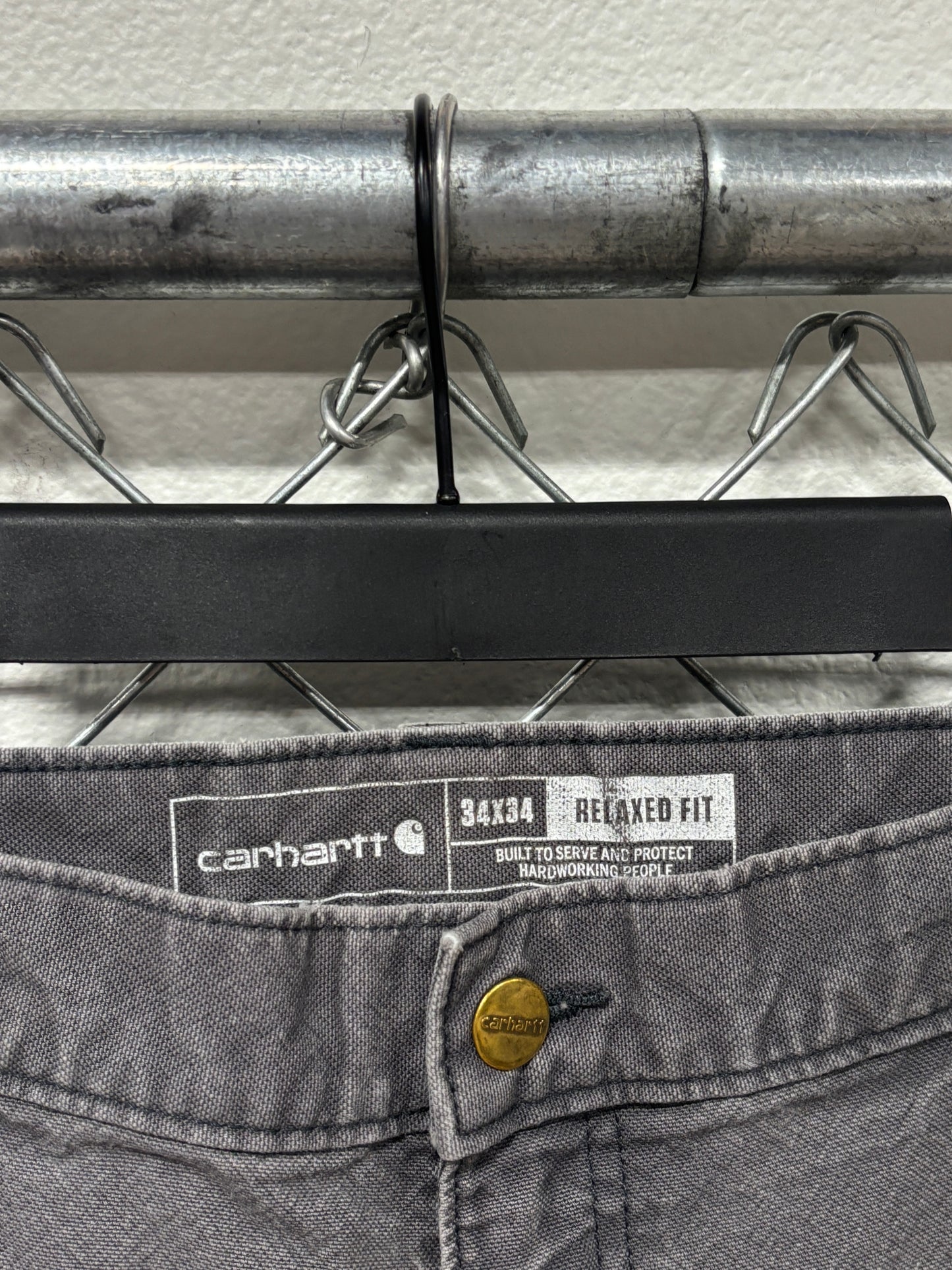 Carhartt Faded Grey Double Knee Carpenter Pants Size 34x34
