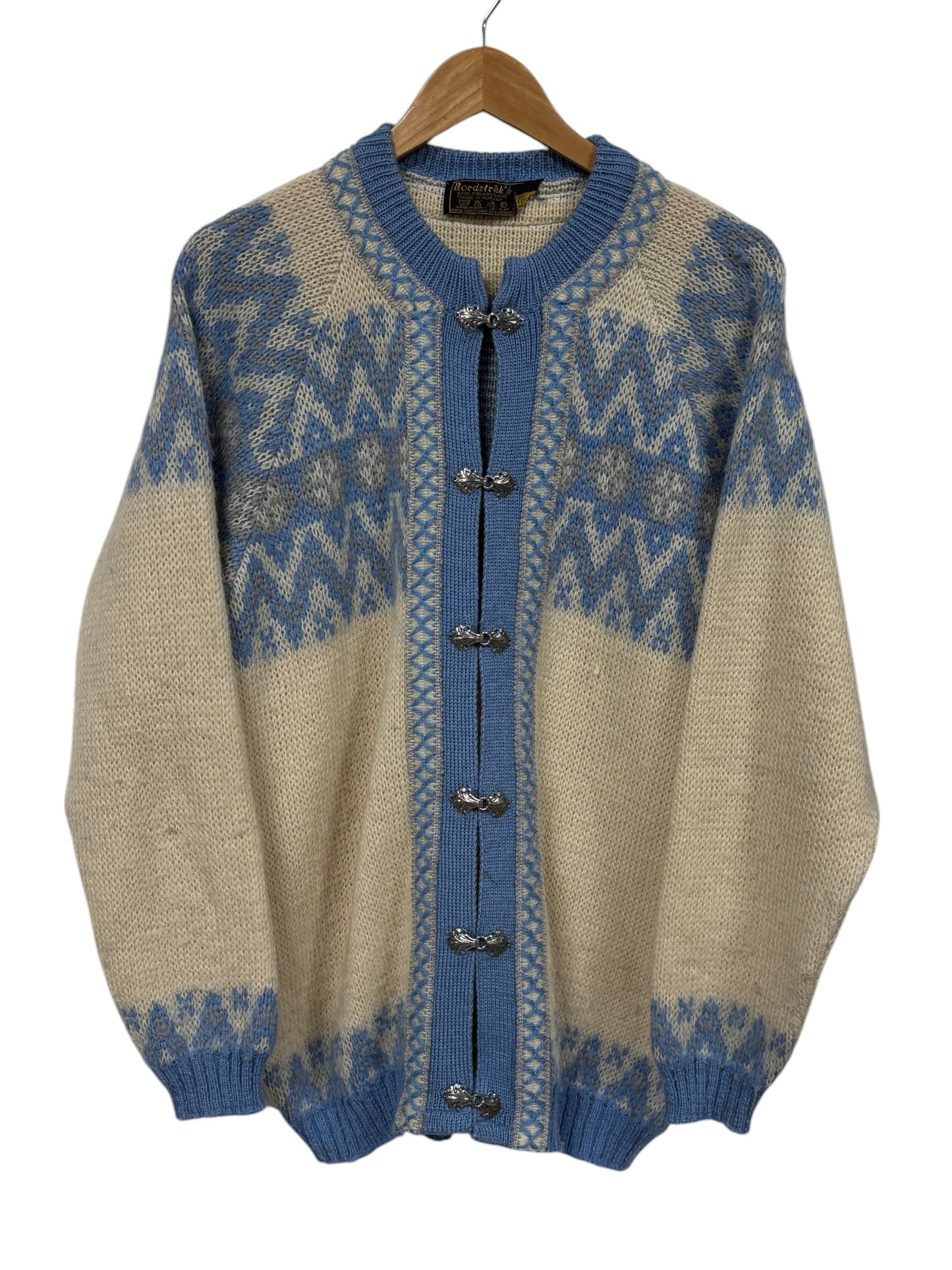 Vintage Nordstrikk Made in Norway Knit Clasp Argyle Sweater Size XL