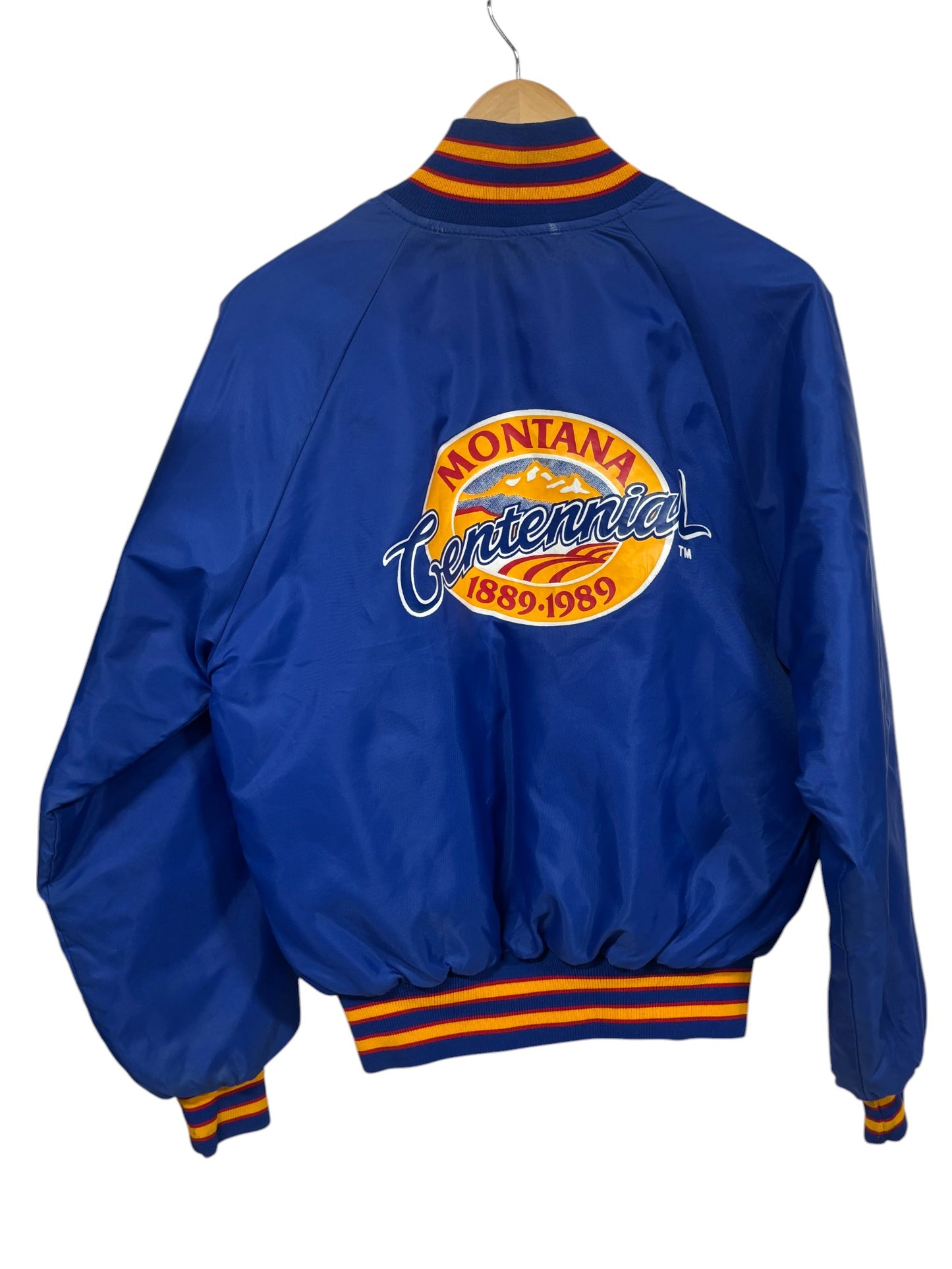 Vintage 1989 Montana Centennial Satin Bomber Jacket Size Medium