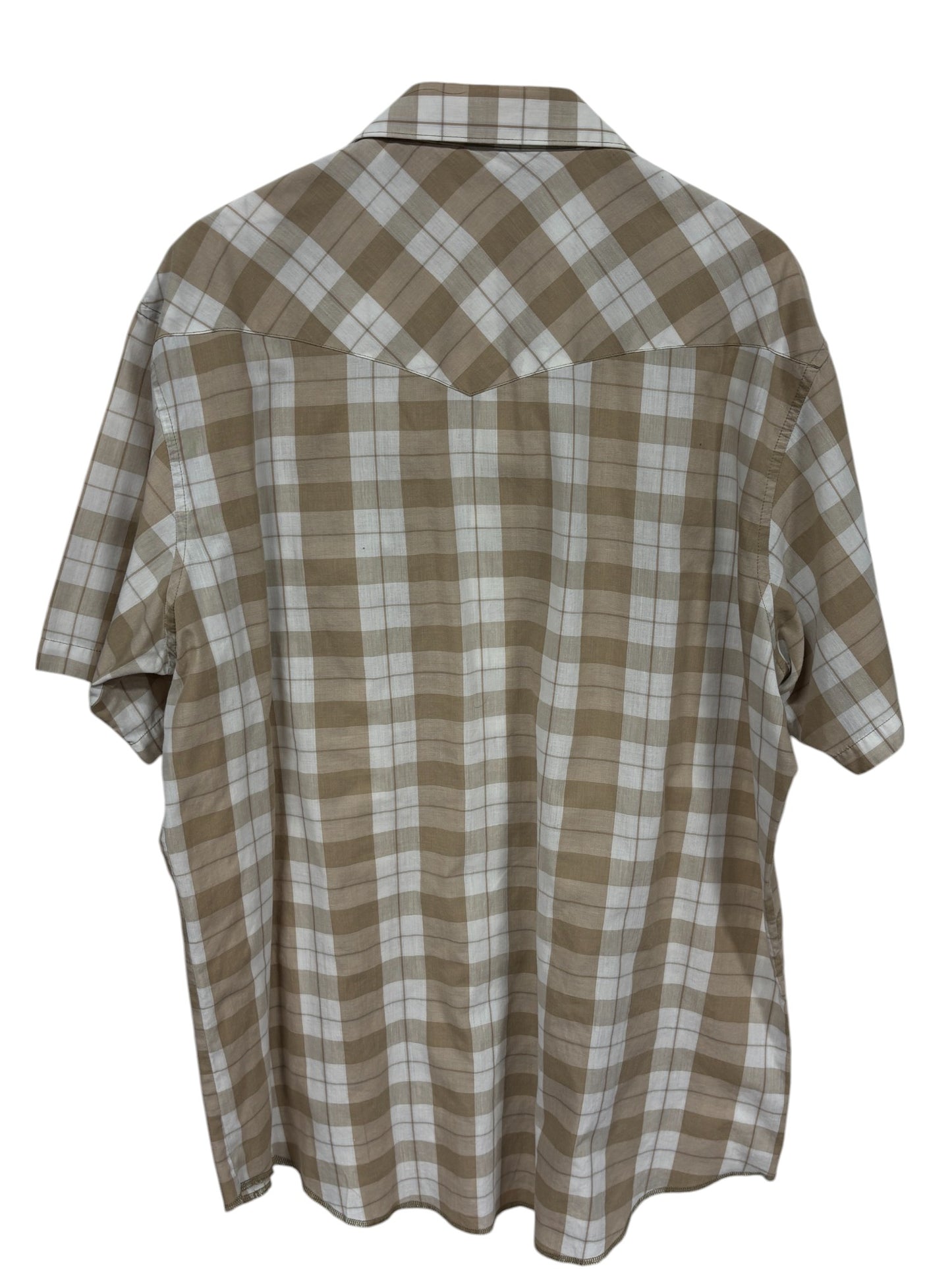 Vintage Wrangler Pearl Snap Button Up Short Sleeve Western Shirt Size XL