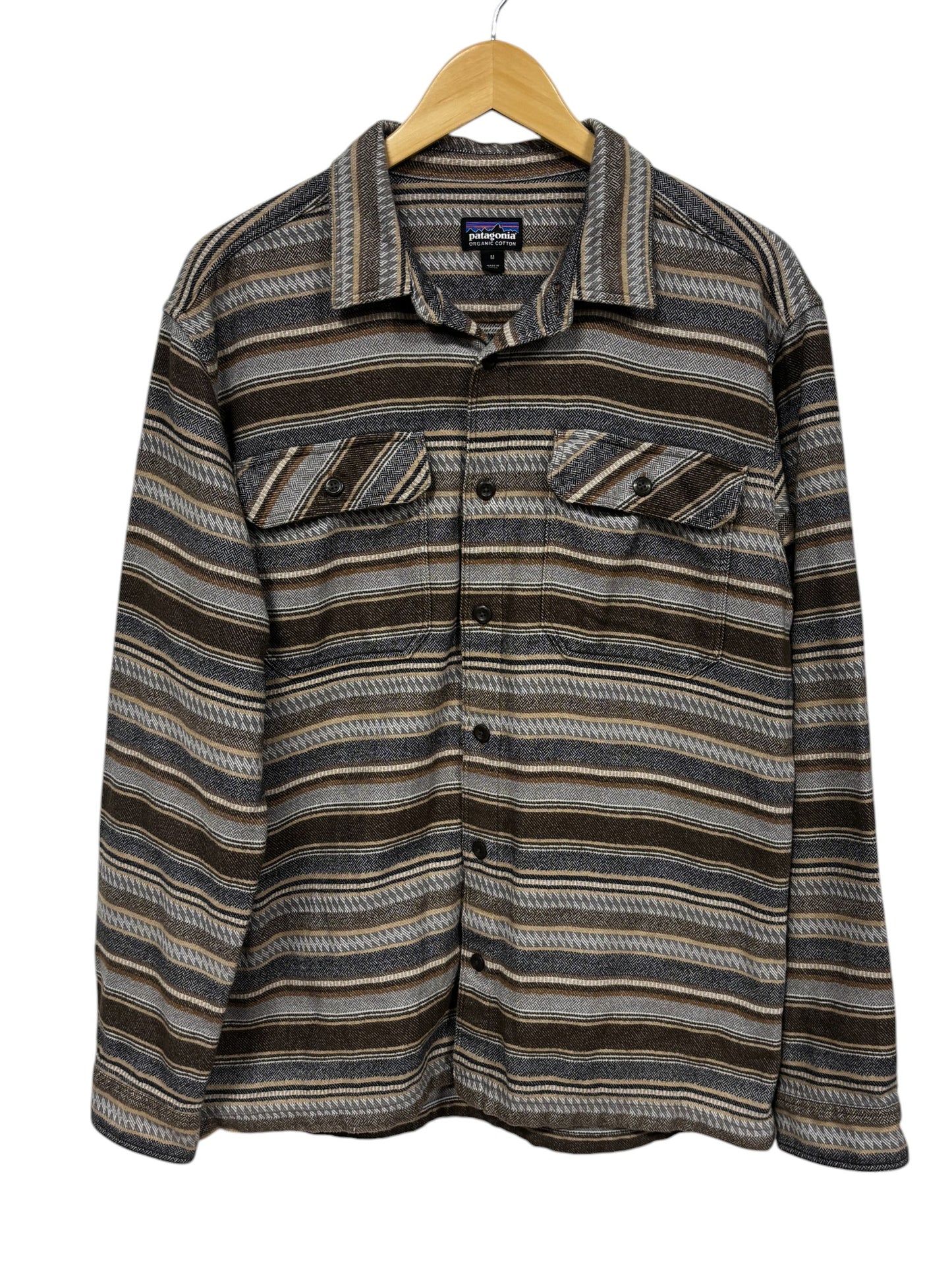 Patagonia Fjord Organic Cotton Heavy Flannel Button Up Shirt Size Medium