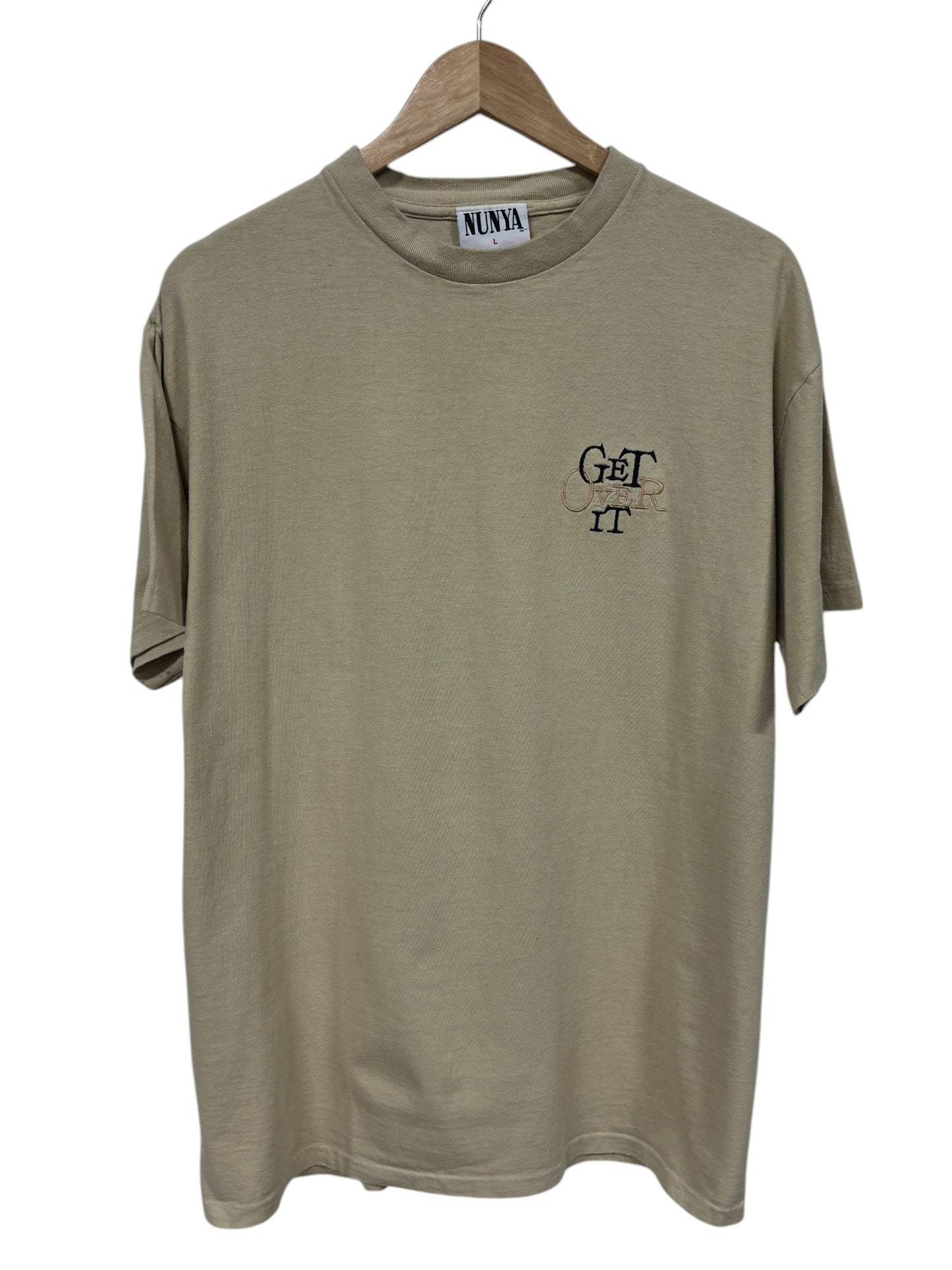 Vintage 90's Nunya Get Over It Embroidered Tee Size Large
