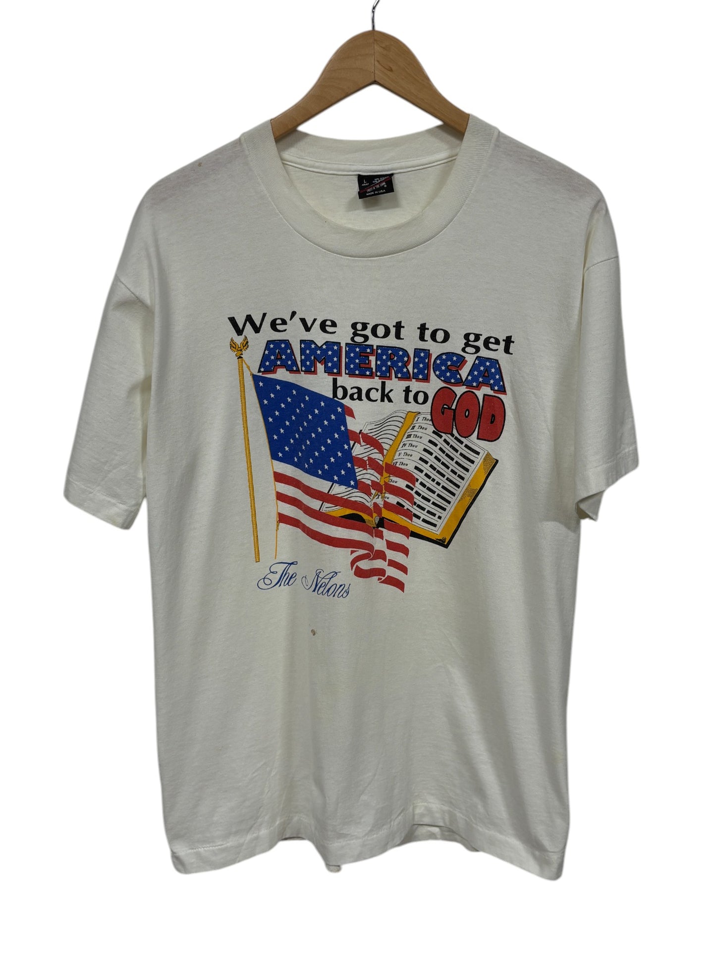 Vintage 90's Get America Back to God Graphic Tee Size Large