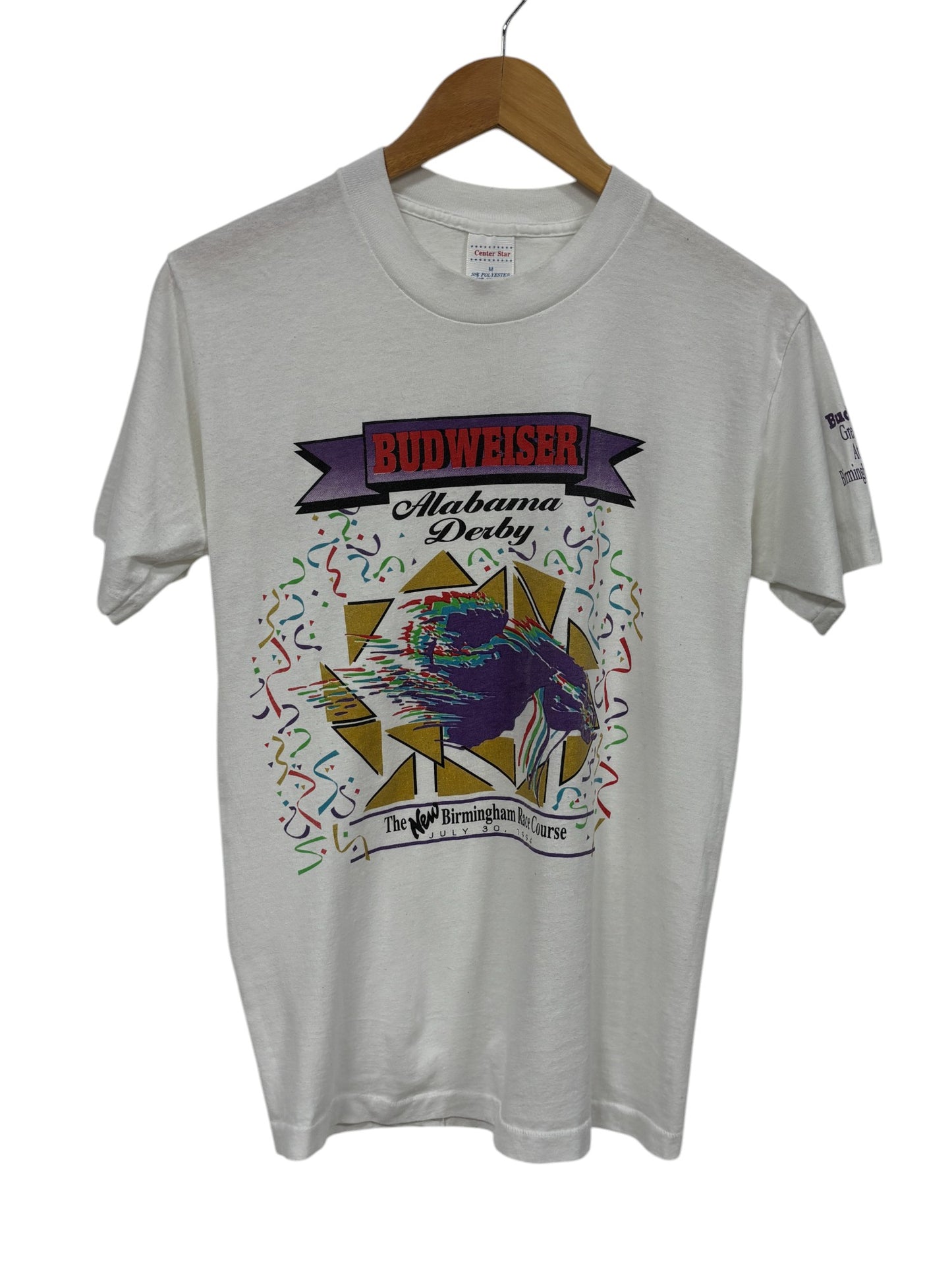 Vintage 90's Budweiser Alabama Derby Horse Race Tee Size Medium