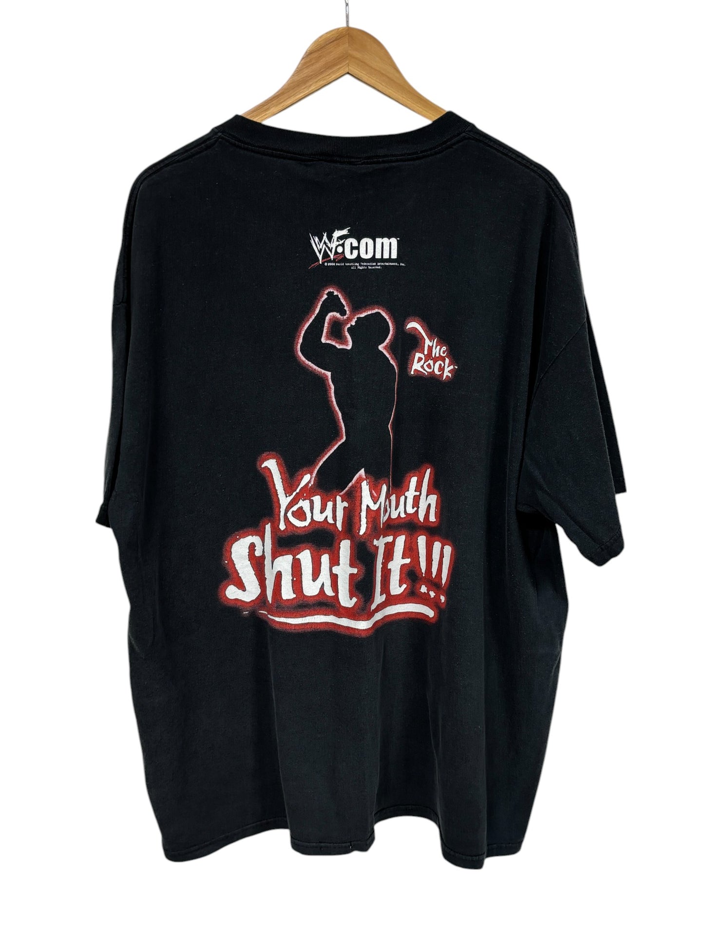 Vintage WWF The Rock Know Your Role Shut Your Mouth Tee Size XXL