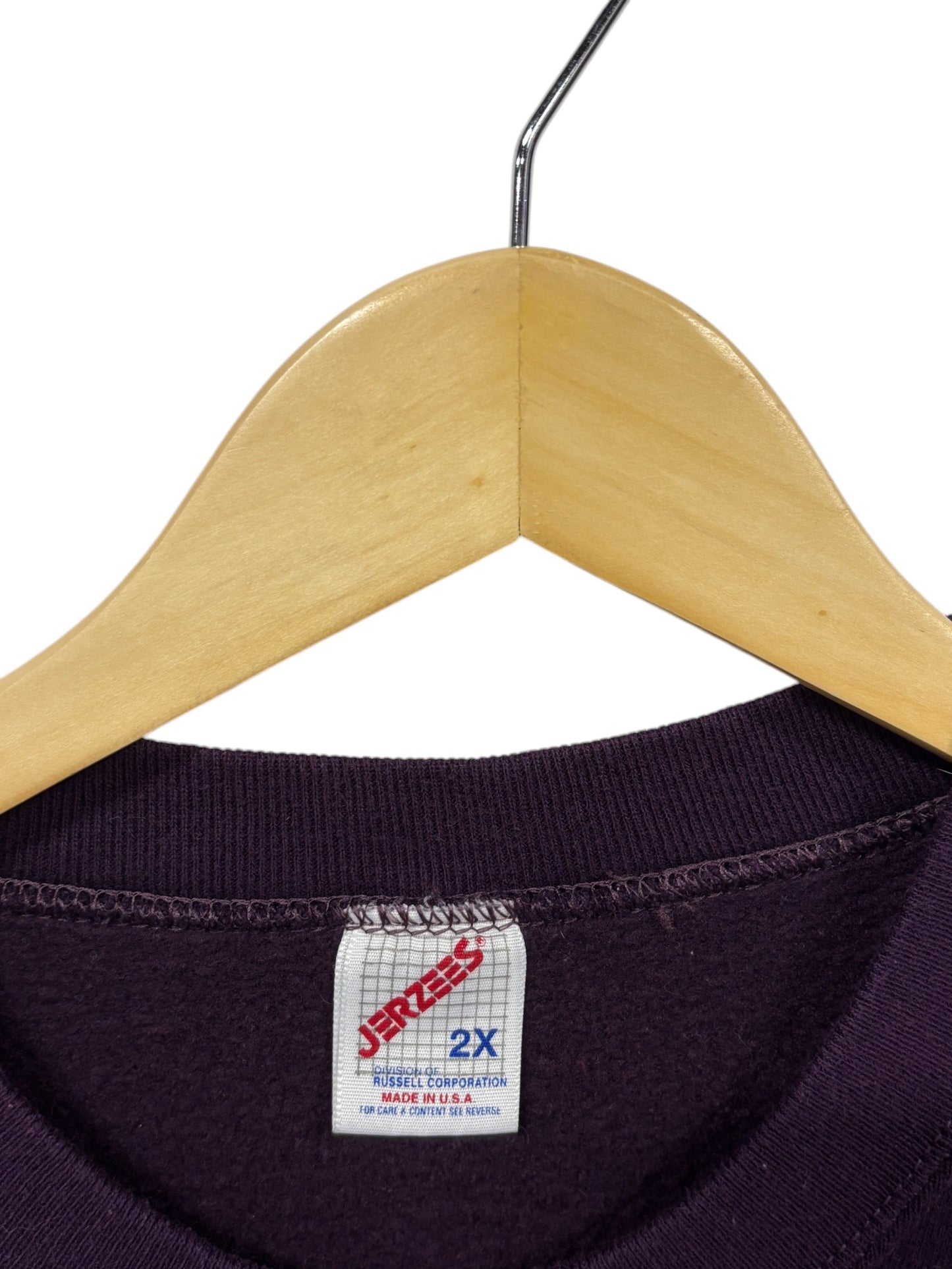 Vintage 90's Jerzees Purple Blank Crewneck Sweater Made USA Size XXL