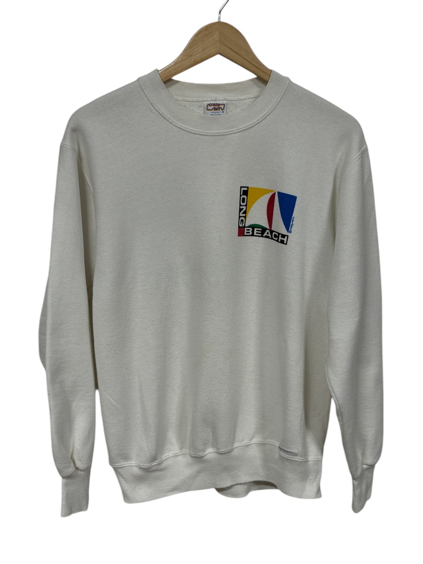 Vintage 90's Long Beach California Sailing Crewneck Sweater Size Medium