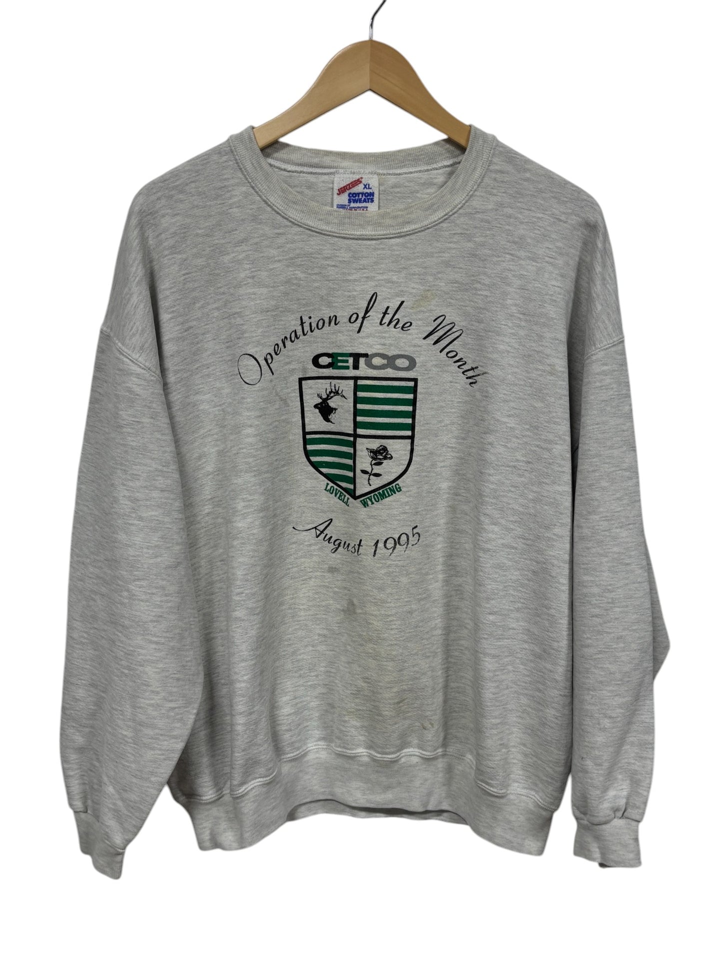Vintage Wyoming Operation of the Month Crewneck Sweater Size XL