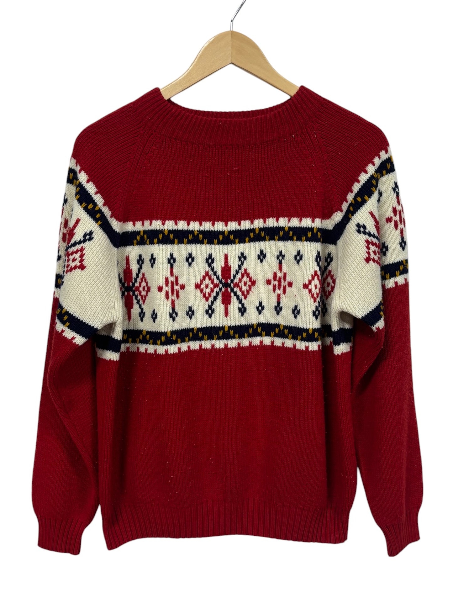 Vintage JC Penney Acrylic Argyle Print Knit Sweater Size Large