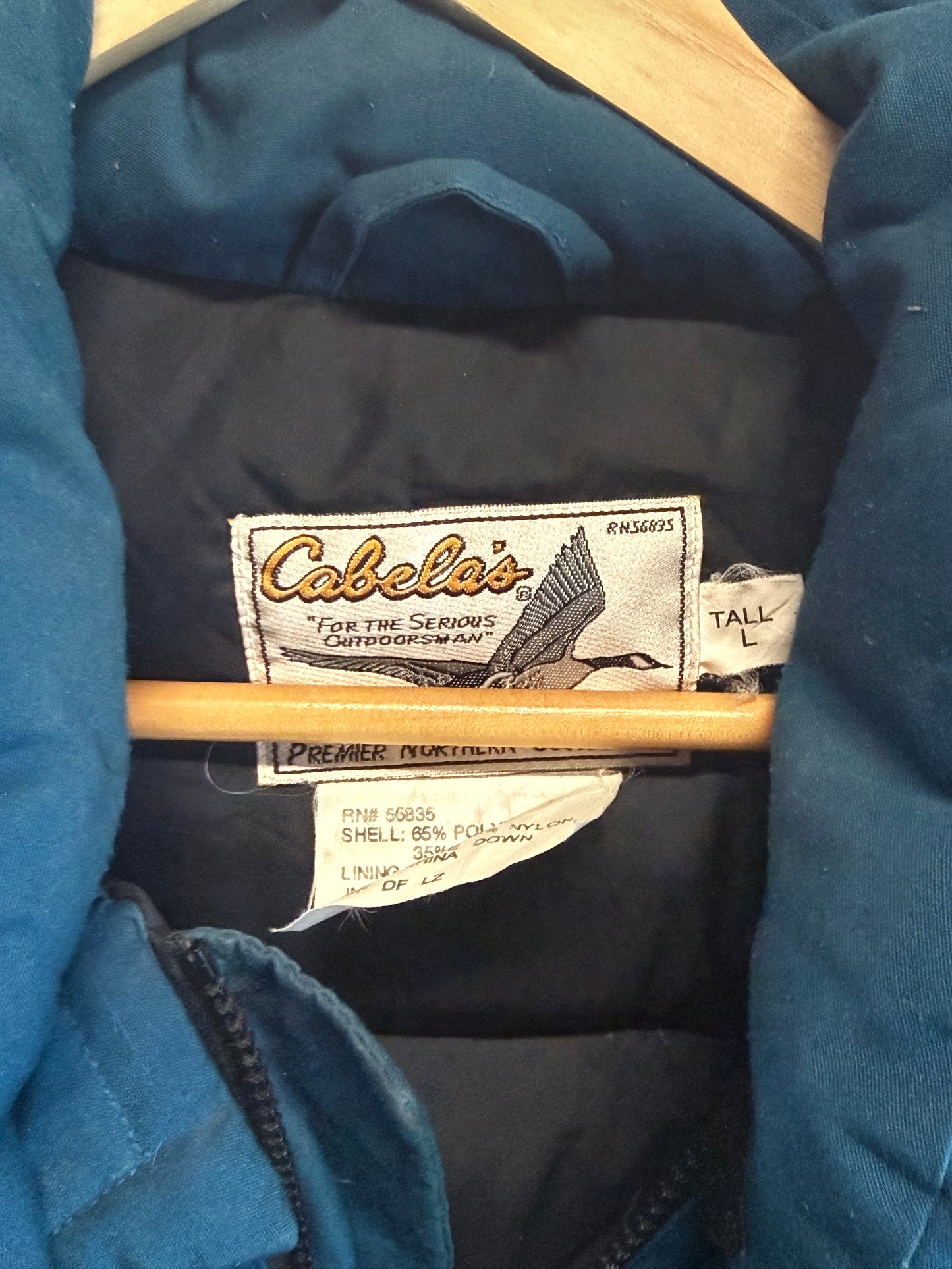 Vintage Cabela's TVX Mineral Hill Mine Blue Zip Up Vest Size Large