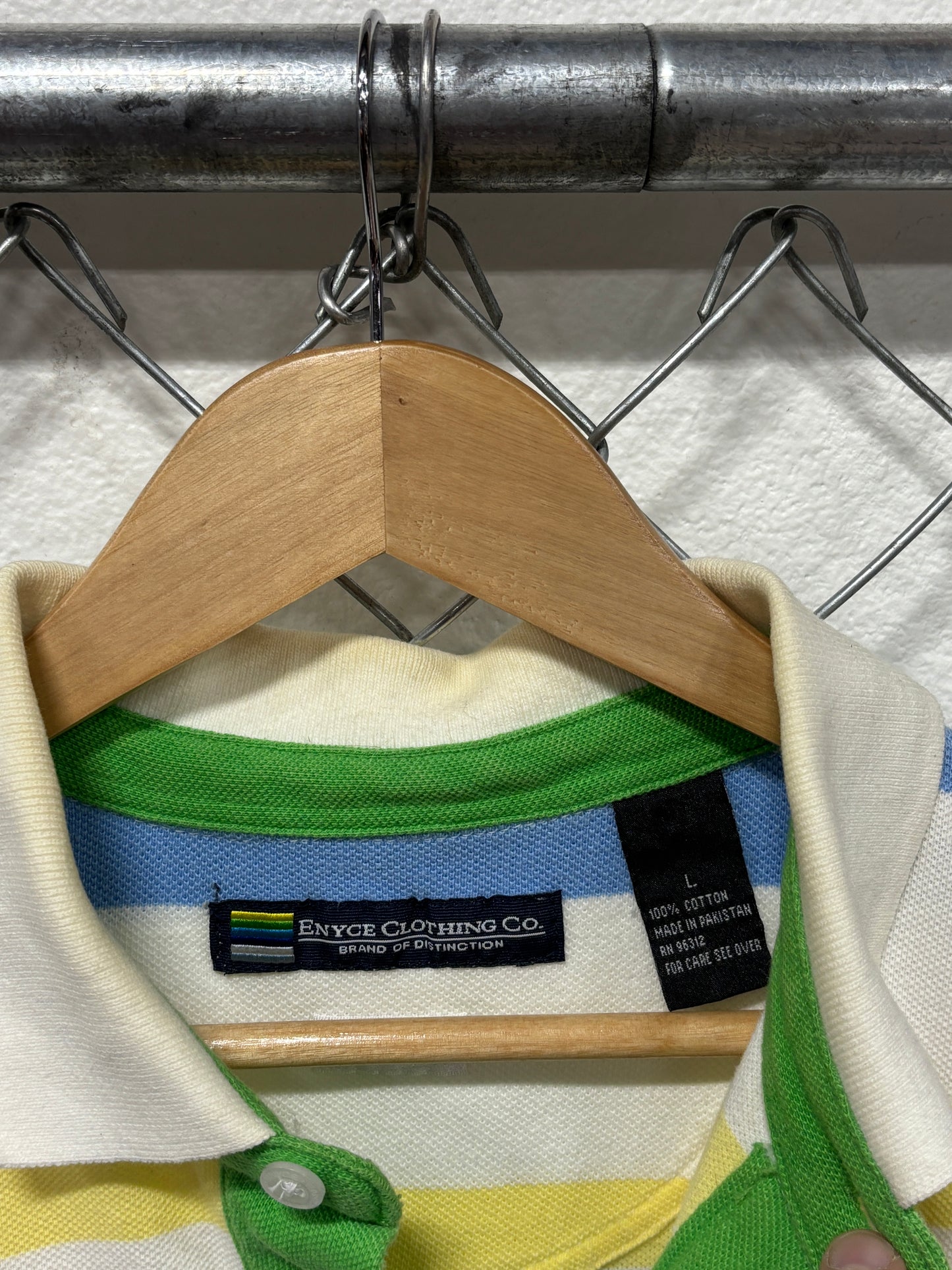 Vintage Y2K Enyce Striped Polo Shirt Size Large