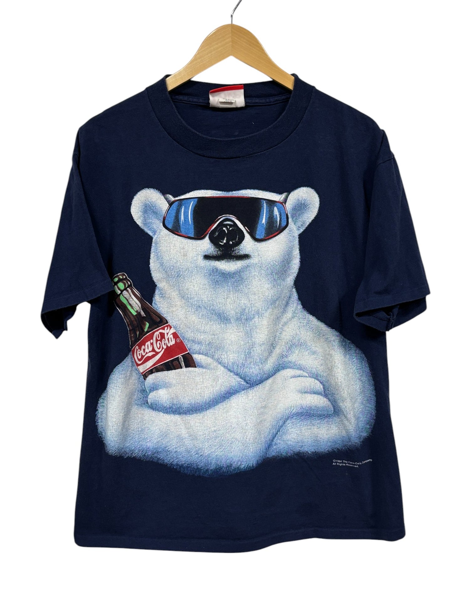 Vintage 1994 Coca Cola Polar Bear Big Print Graphic Tee Size Large