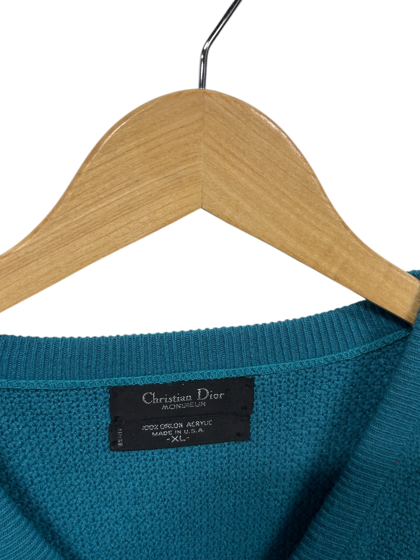 Vintage Christian Dior Monsieur 100% Orlon Acrylic Sweater Size XL