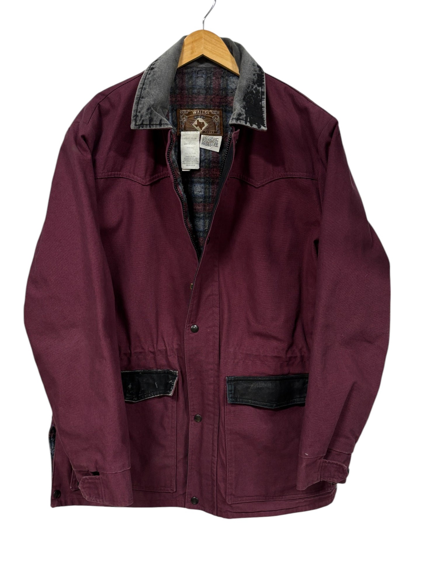 Vintage Walls Blanket Lined Maroon Chore Work Jacket Size Large