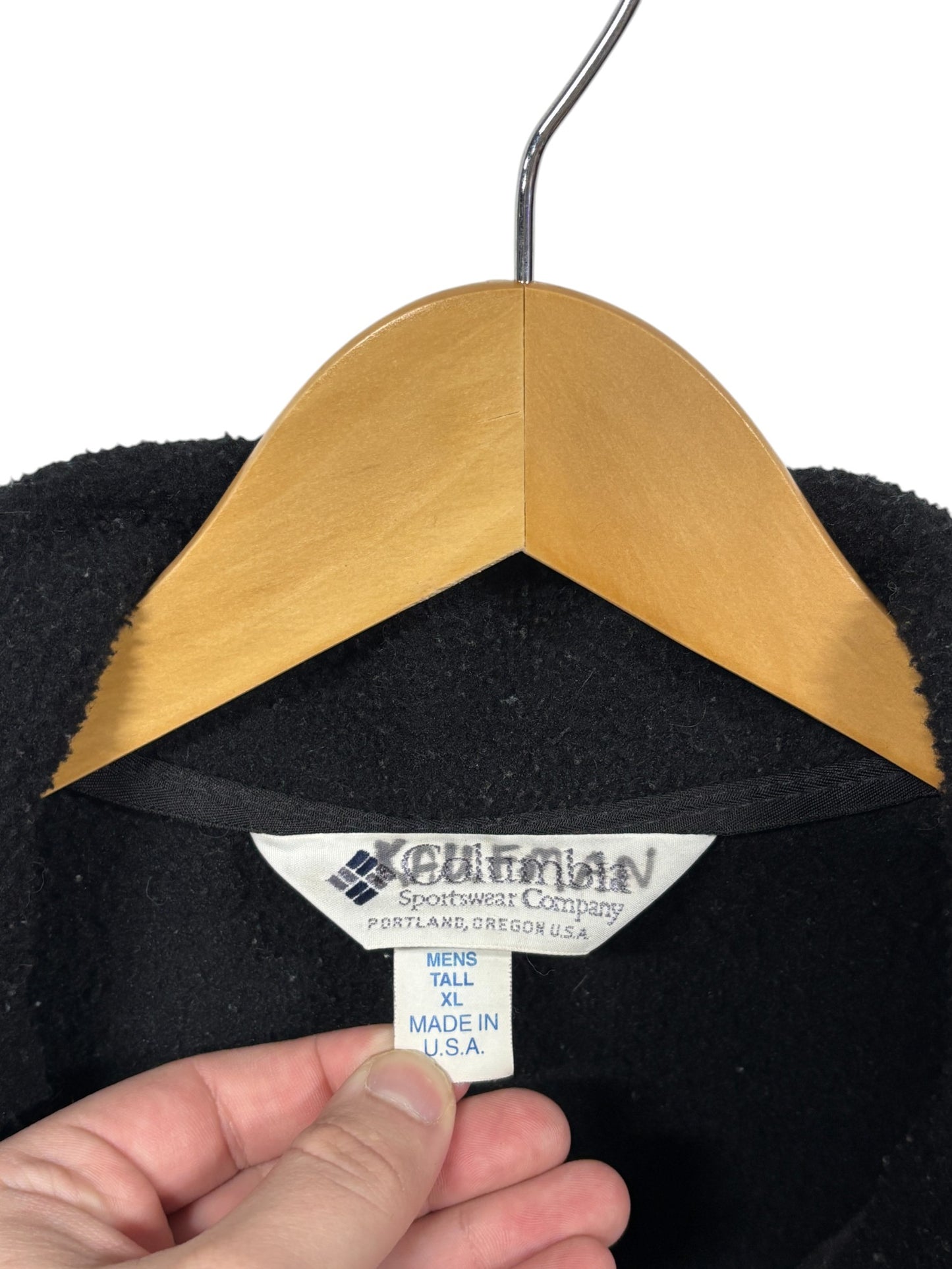 Vintage Columbia Black Zip Up Fleece Jacket Size XL
