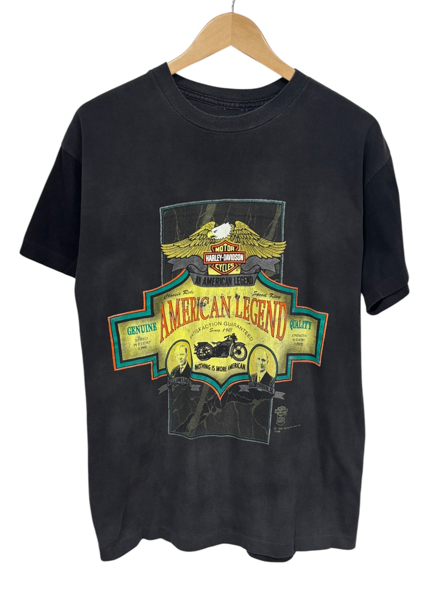 Vintage 1992 Harley Davidson American Legend Origins Biker Tee Size Large